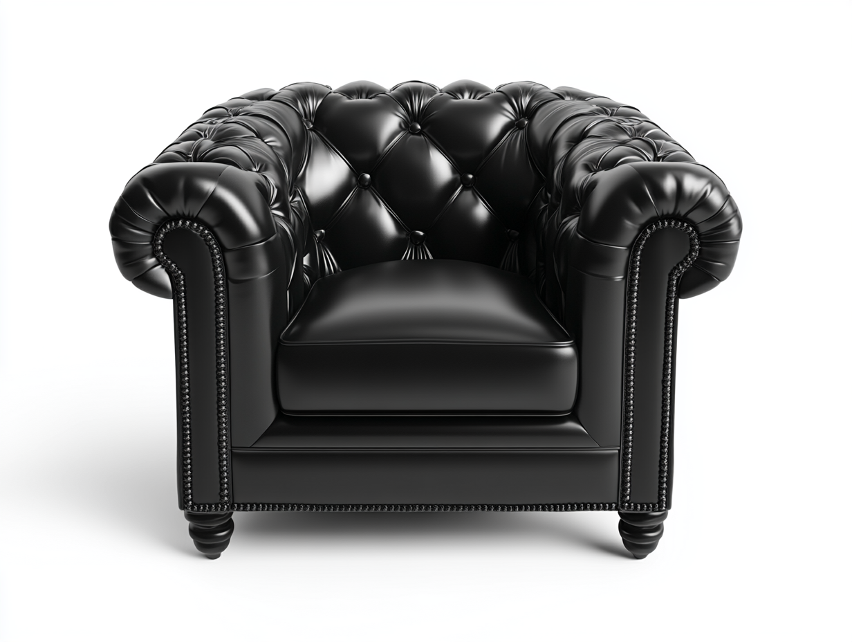 Sillón relax negro cuero sintético sala de estar elegante 110x90x75 cm