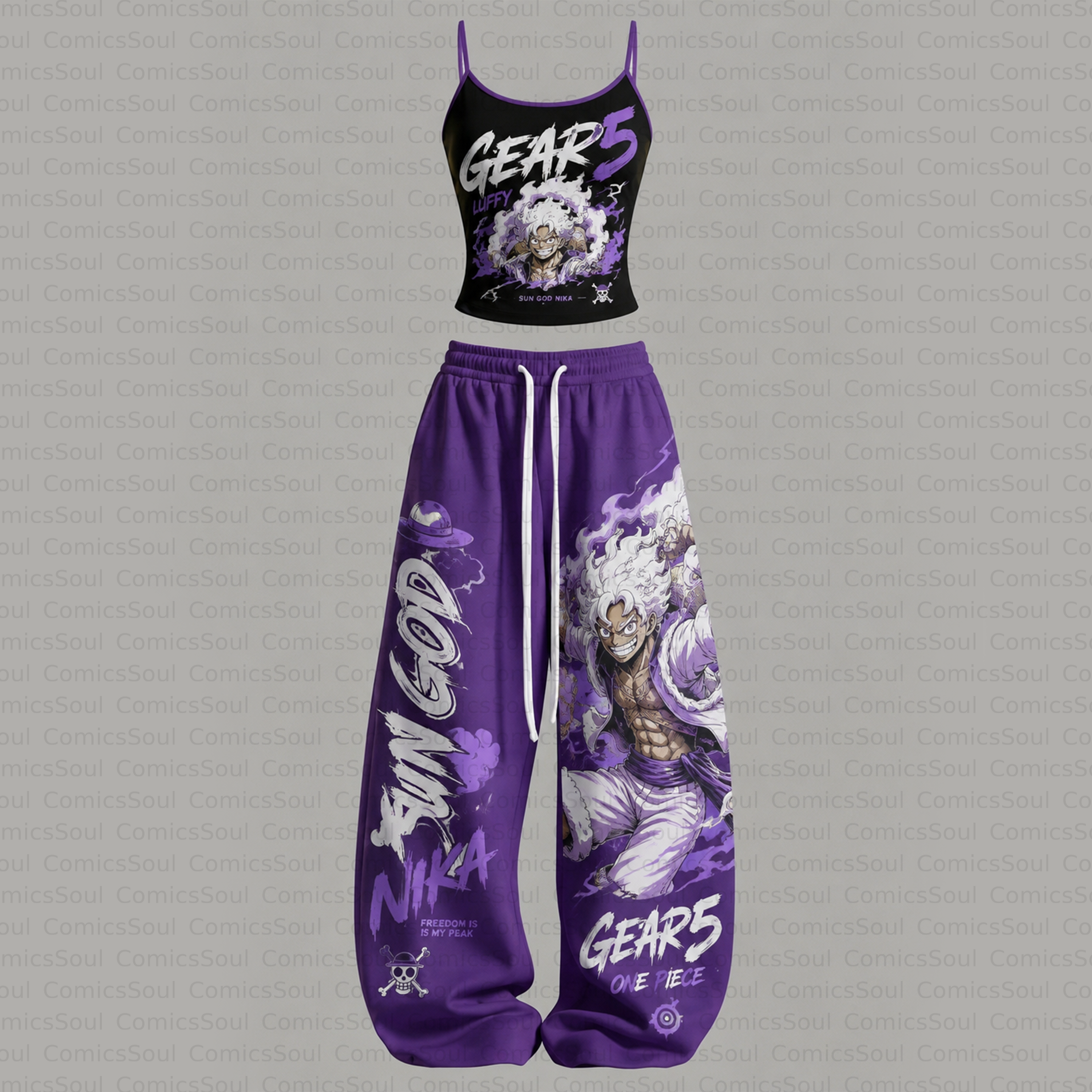 ONE PIECE Top & Elasticated Trousers Two-Piece Set 3051034 TeeThreads Sustain the Scene with Custom Apparel