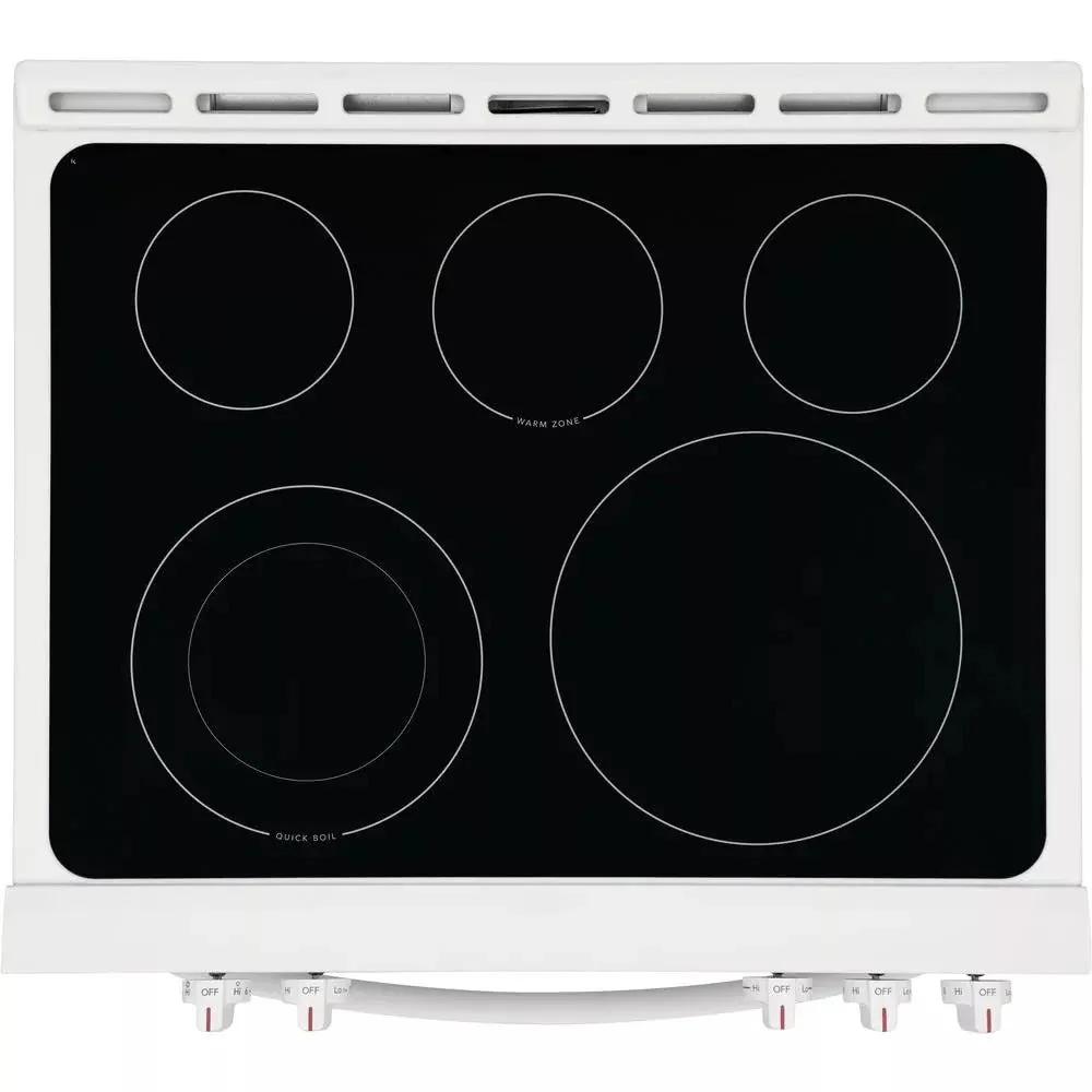 30 in. 5.0 cu. ft. Single Oven White with NVS Black Glass