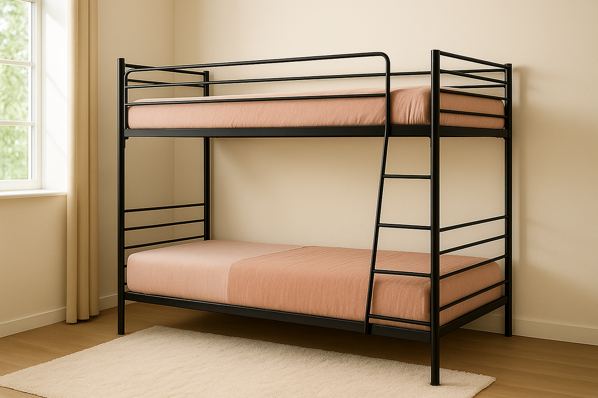 Literas para Dormitorio Juvenil Metal Negro 200x90x160 cm