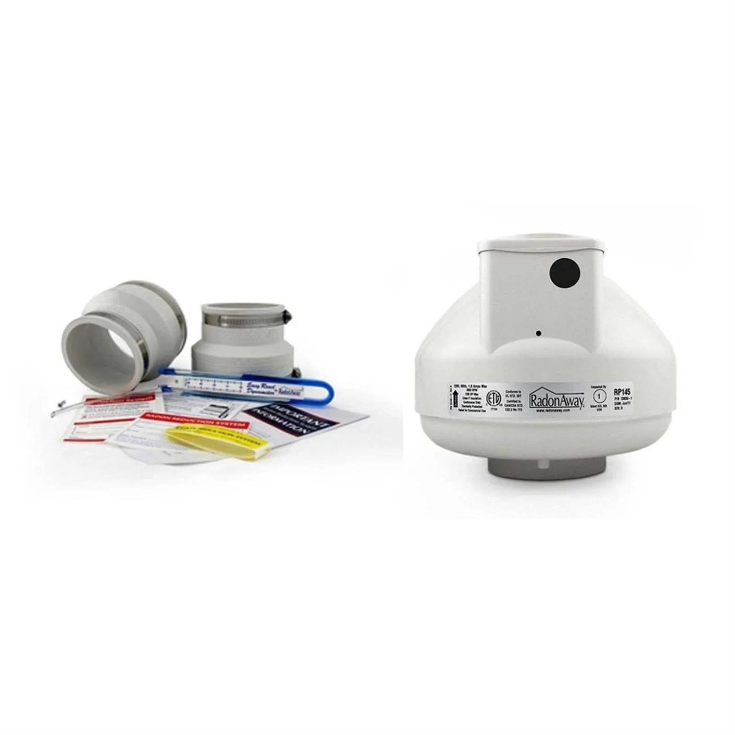 RadonAway Radon Mitigation Fan With 3 Inch PVC Install Kit - RP145 - Image 2 RadonAway Radon Mitigation Fan With 3 Inch PVC Install Kit - RP145 - Image 2
