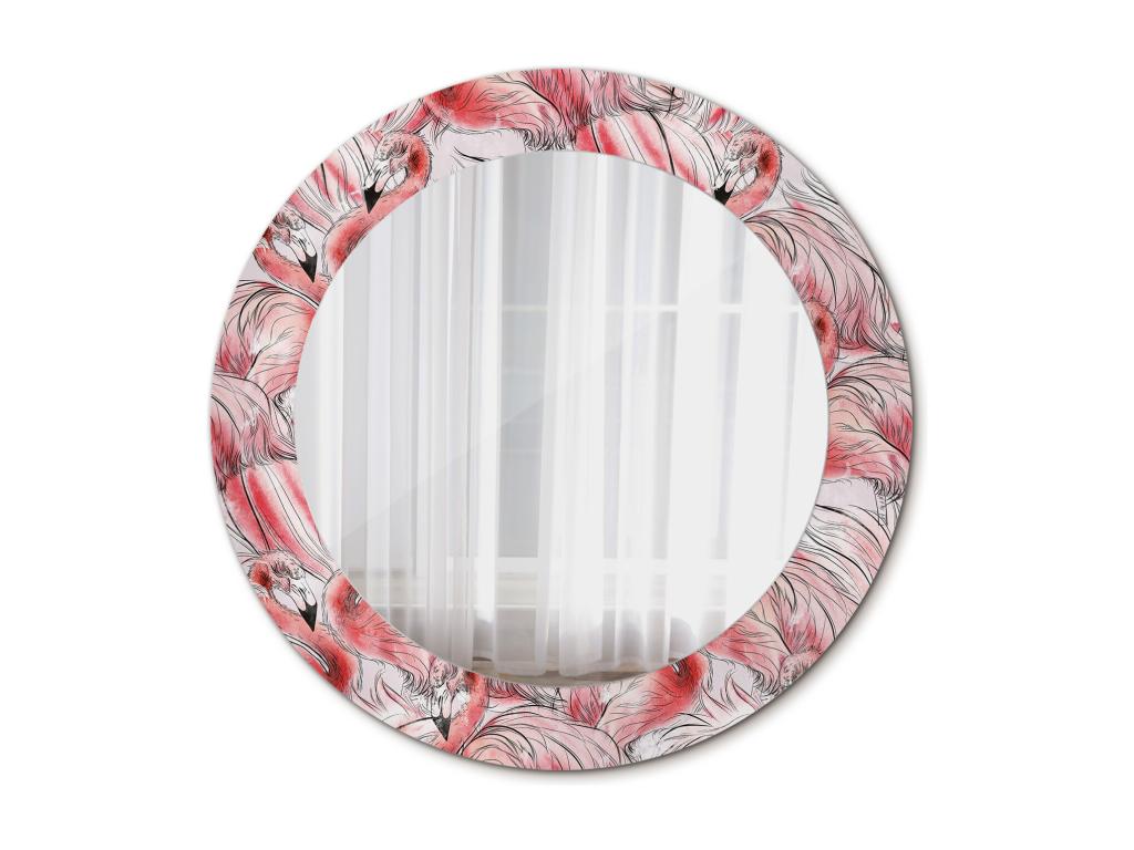 Espejo decorativo redondo - Flamencos - 60 cm