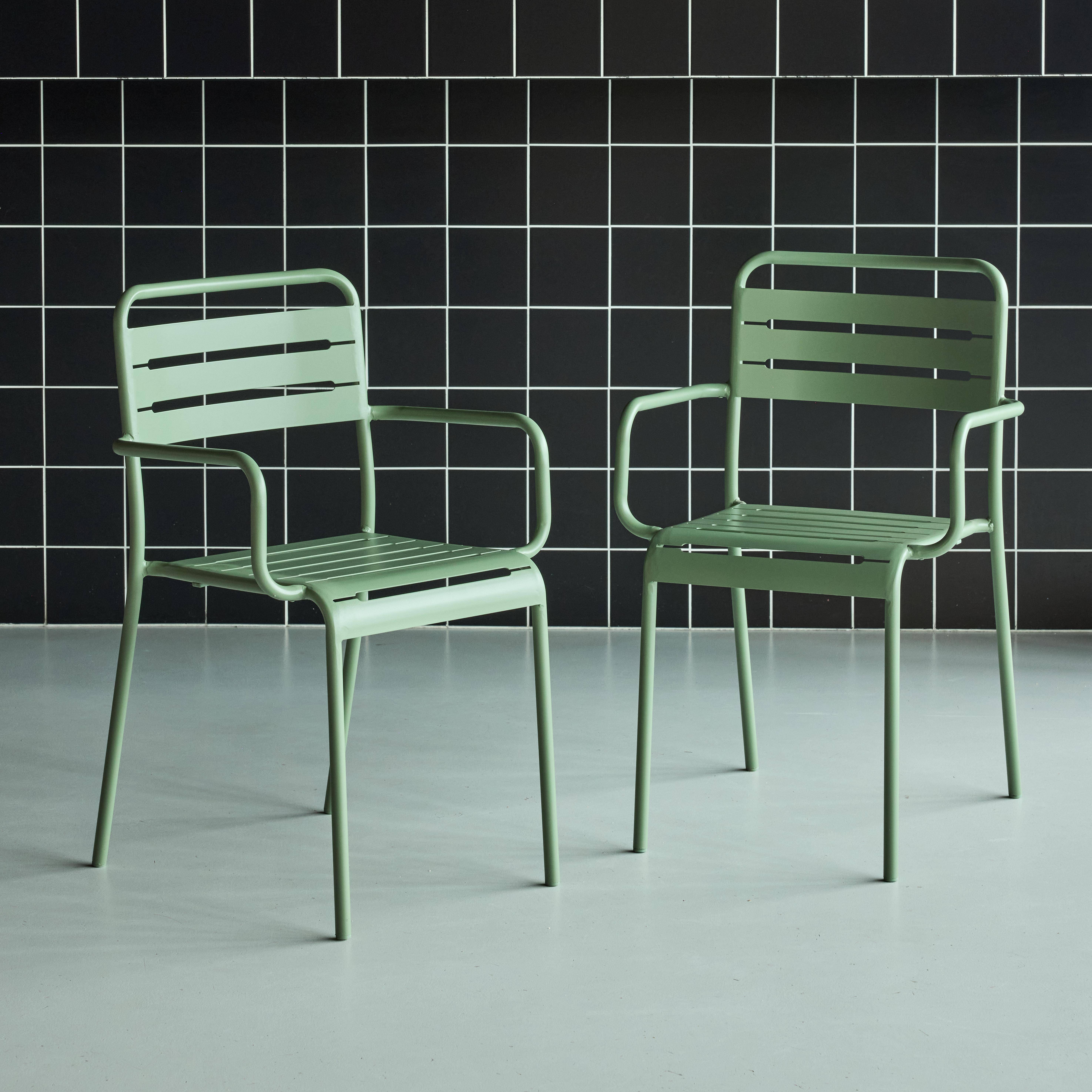 Amelia - Sillón de jardín bistró de acero, set de 2