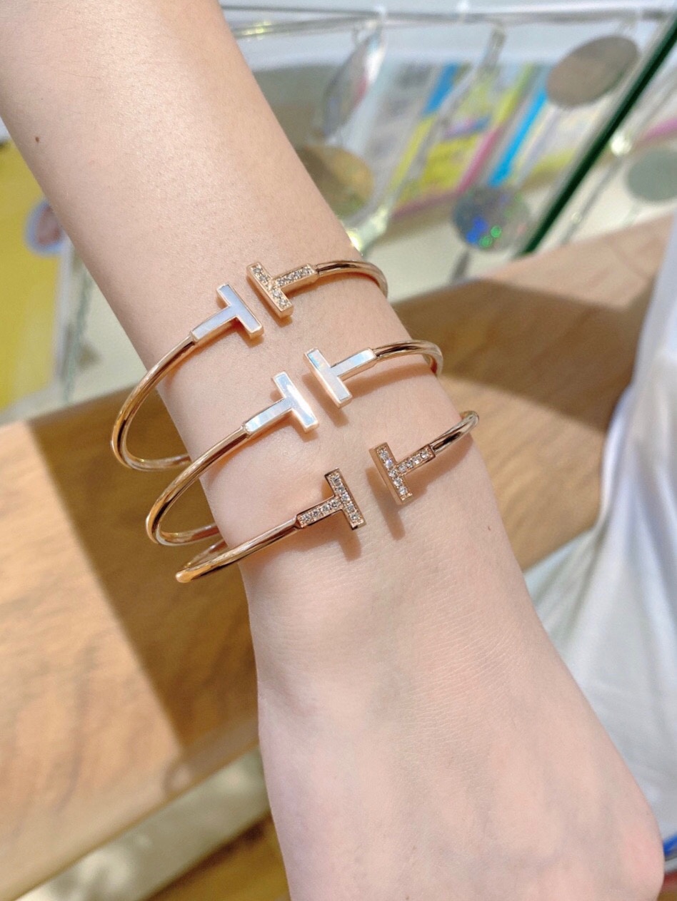 Tiffany Open Cuff Double T Bangle Bracelet - Original Replica Club