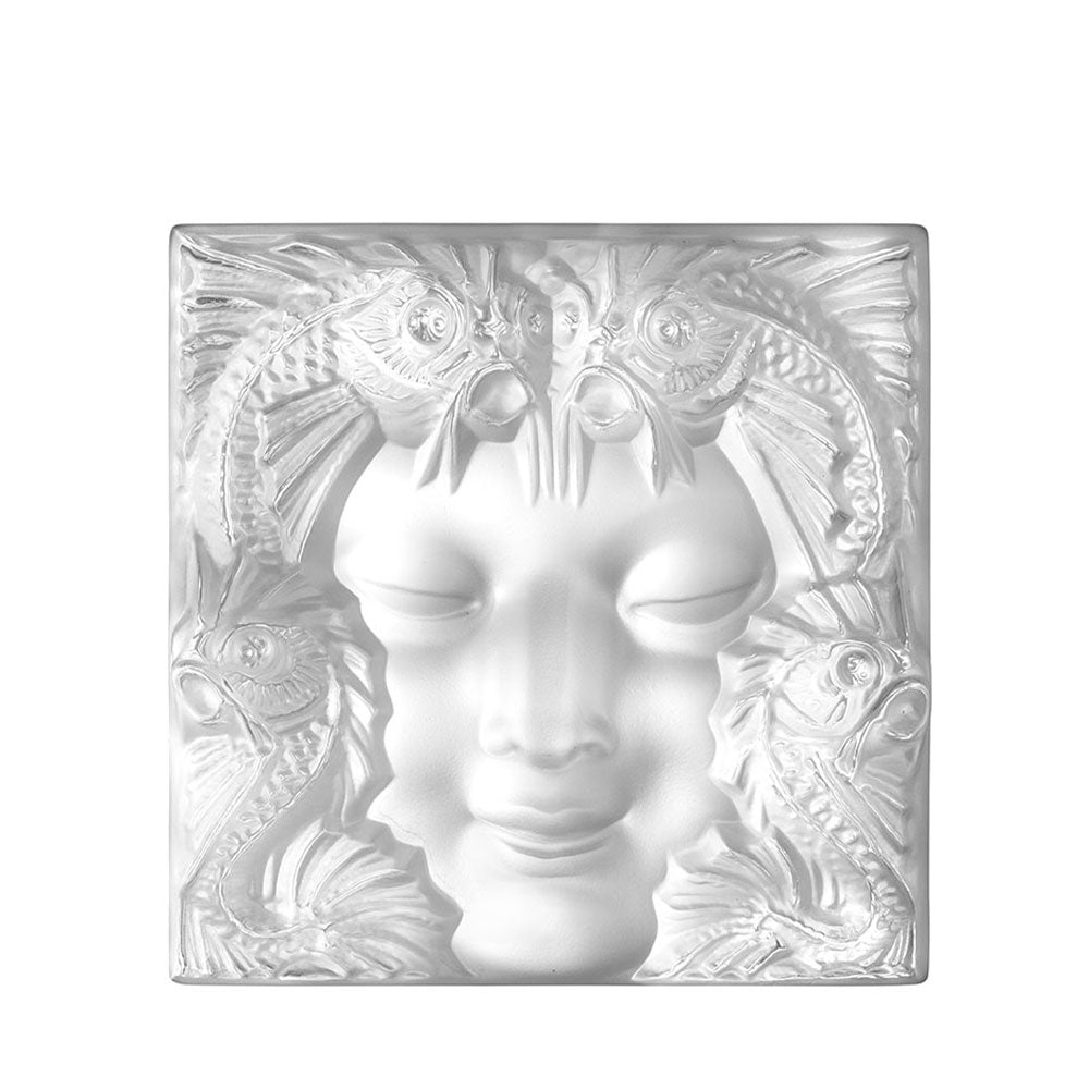 PANNEAU DÉCORATIF MASQUE DE FEMME - CRISTAL INCOLORE, CARRÉ PETIT MODÈLE