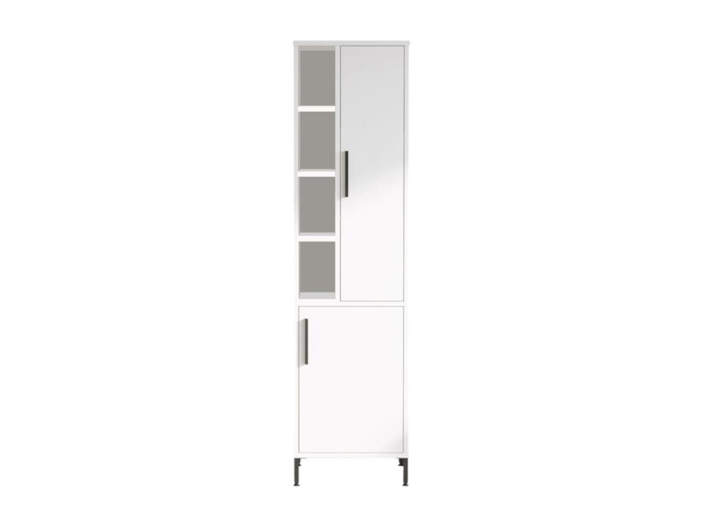 Armario multiusos 2 puertas Nestleare - Muebles multifuncionales - Zapatero - Armario para zapatos - 45x36 h174 cm - Blanco