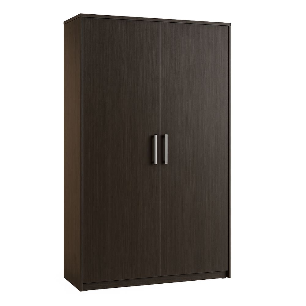Armario Moderno de Madera Oscura con Doble Puerta para Almacenamiento