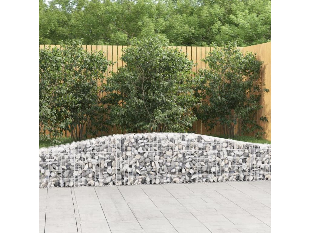 Cestas de gaviones arqueadas 8 piezas 400x30x40/60 cm Hierro galvanizado