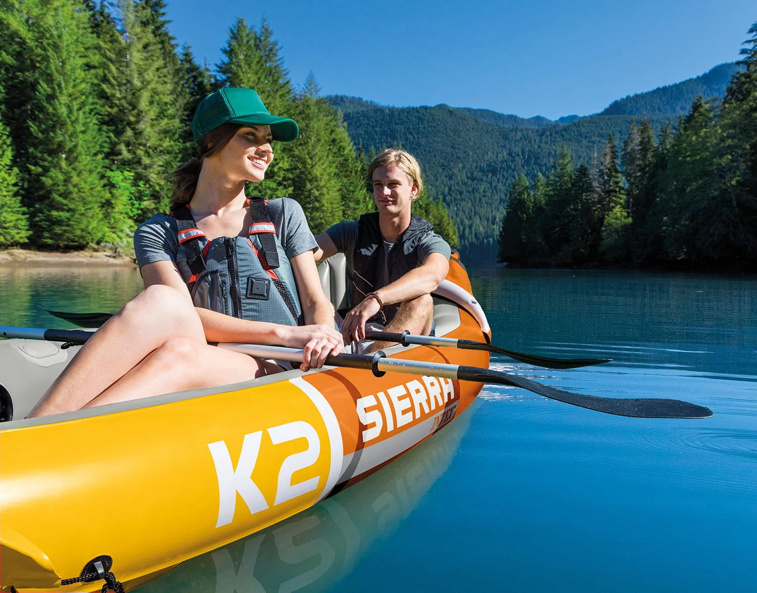Intex Sierra K2 Inflatable Kayak with Oars and Hand Pump - Image 9