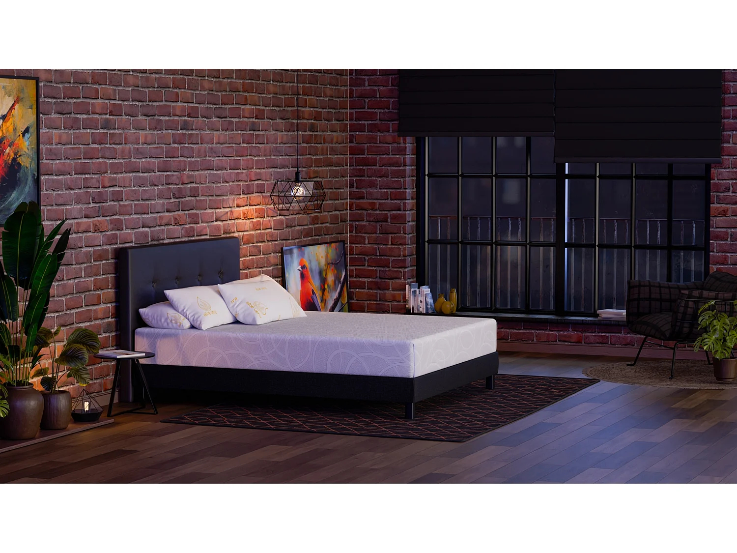 Colchón 2 plazas Ondine 180x200 - Espuma Memory 60 kg/m³ Alta Densidad Enriquecida con Microcápsulas de Gel Refrescante - Diseño ergonómico