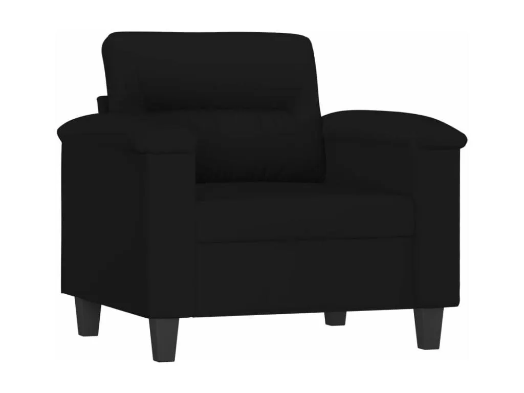 Sillón de tela de microfibra negro 60 cm