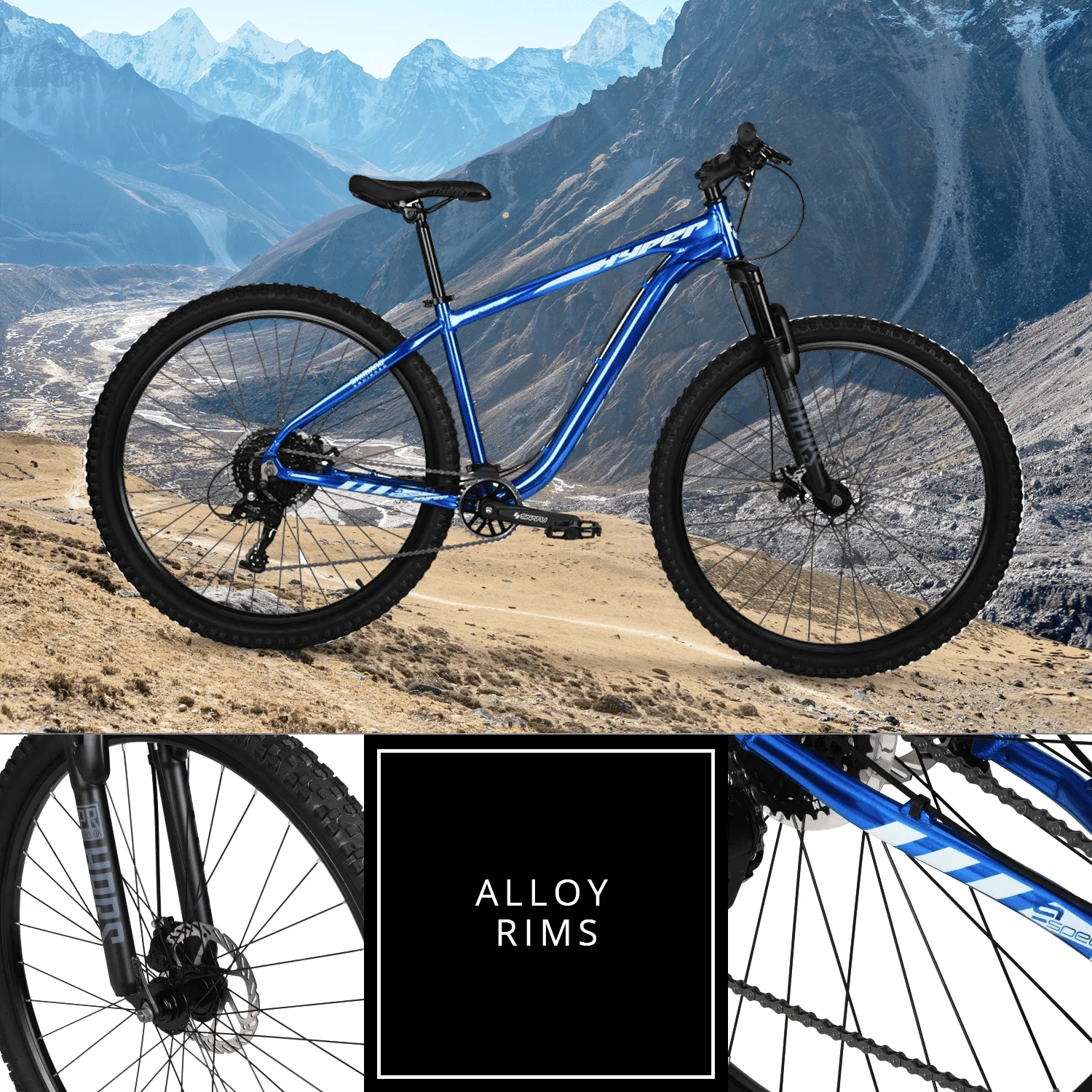 Hyper Bicycle Men's 29" Explorer Mountain Bike, Hard Tail, Blue - Image 3