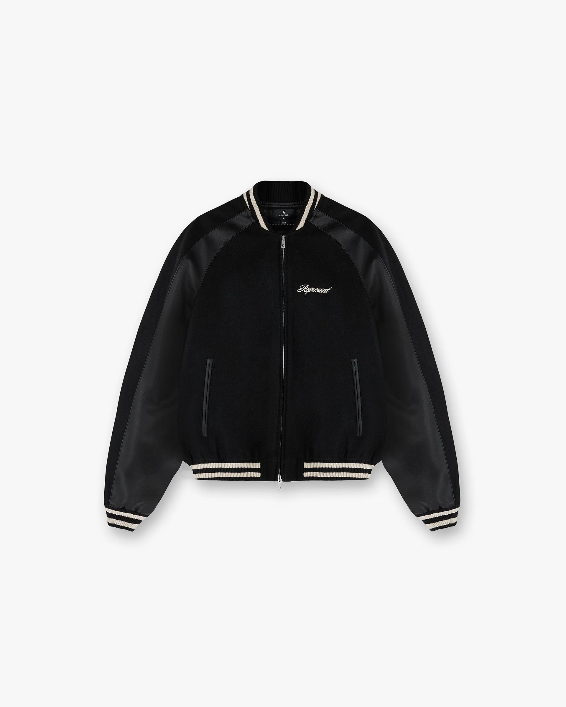Raglan Varsity Jacket - Black