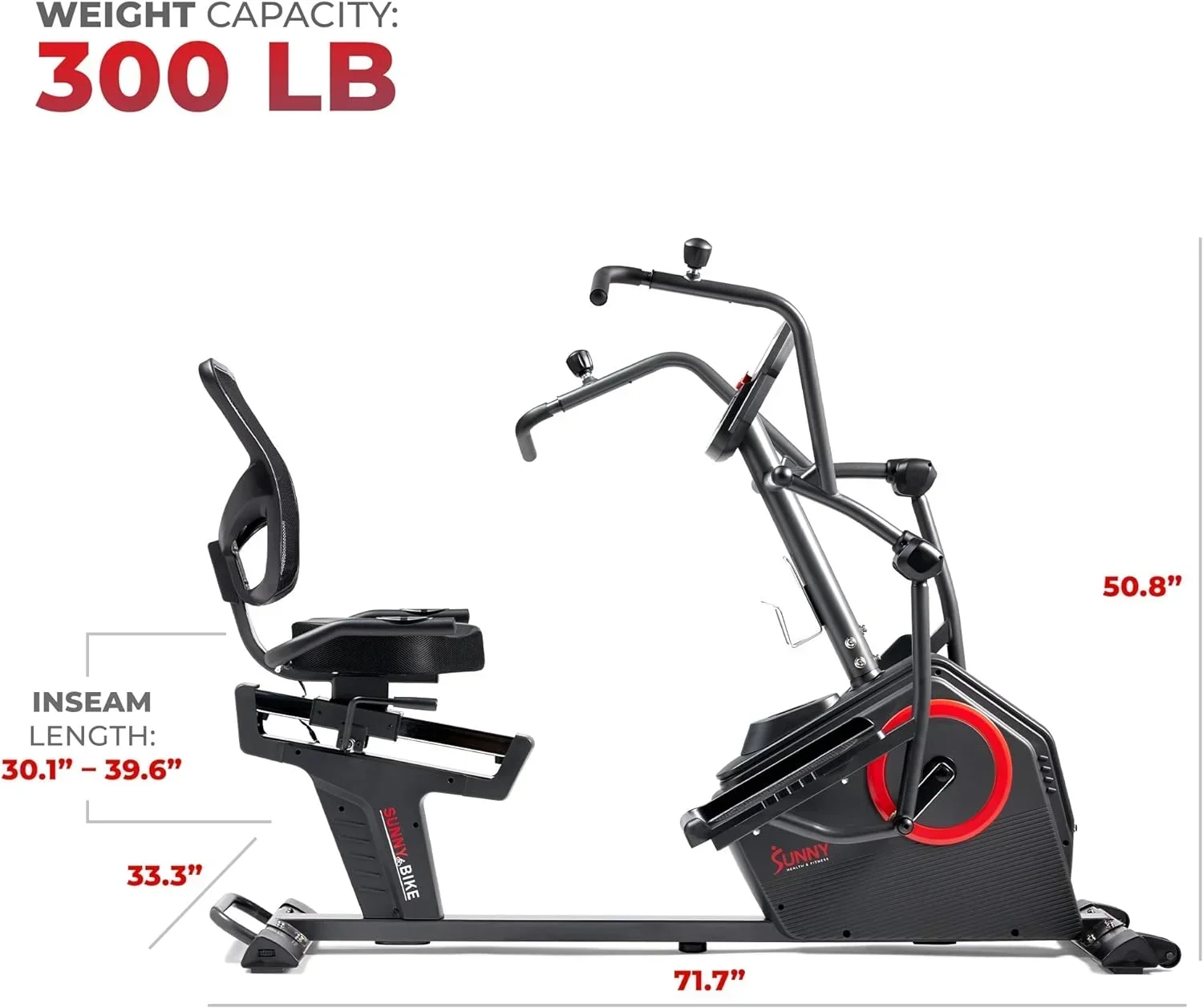 Sunny Health & Fitness Electromagnetic Recumbent Cross Trainer Elliptical Bike With Arm Exercisers - SF-RBE4886SMART - Image 6 Sunny Health & Fitness Electromagnetic Recumbent Cross Trainer Elliptical Bike With Arm Exercisers - SF-RBE4886SMART - Image 6