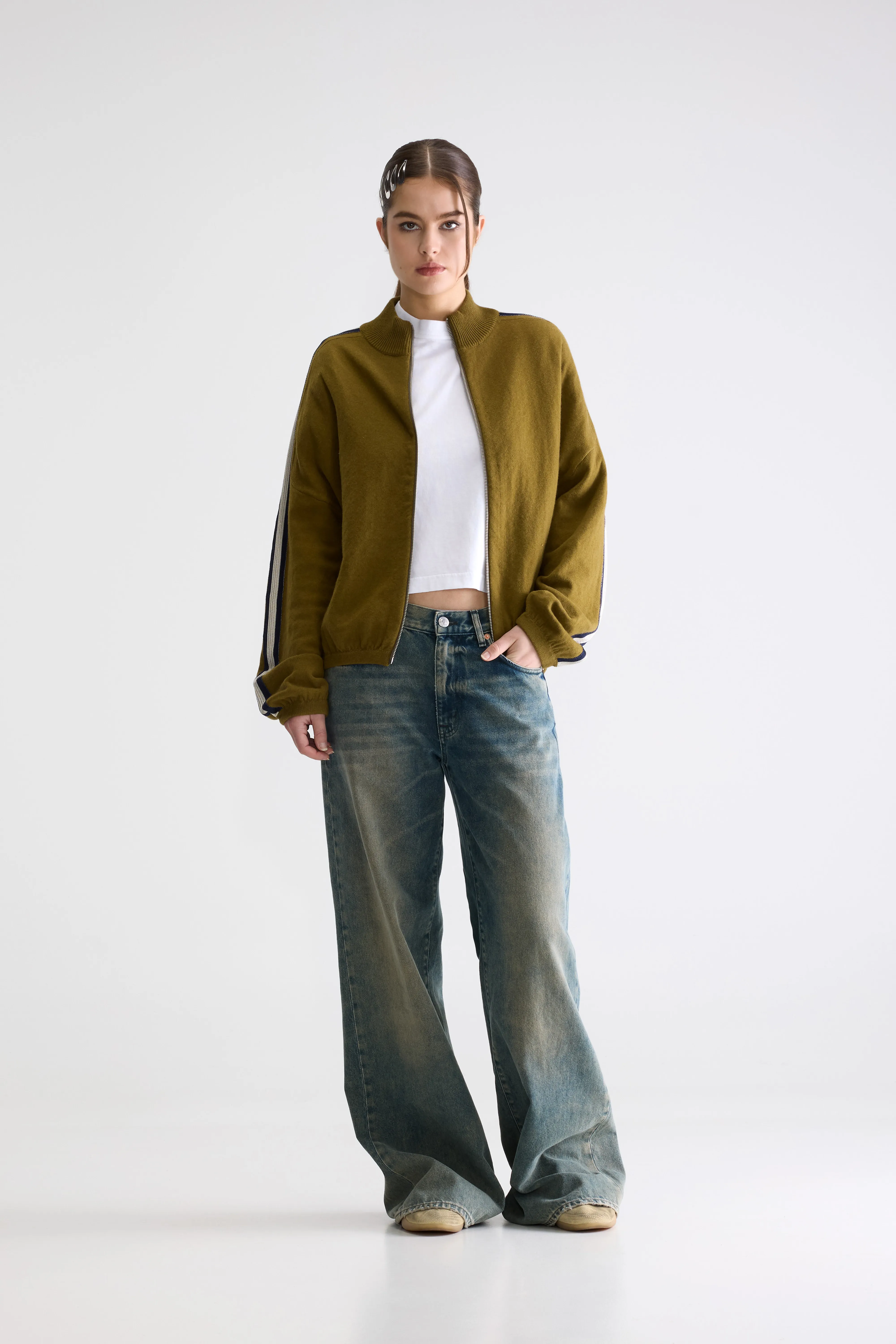 Bellerose Gerta zip-up cardigan (261 / W / VETIVER)