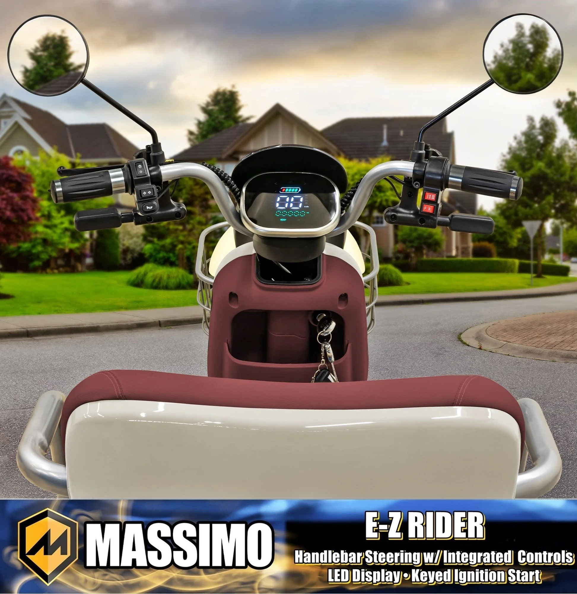 Massimo MGC E-Trike 3-Wheel Electric Cart – 17 MPH, 2-Seater Adult Scooter – Blue - Image 23