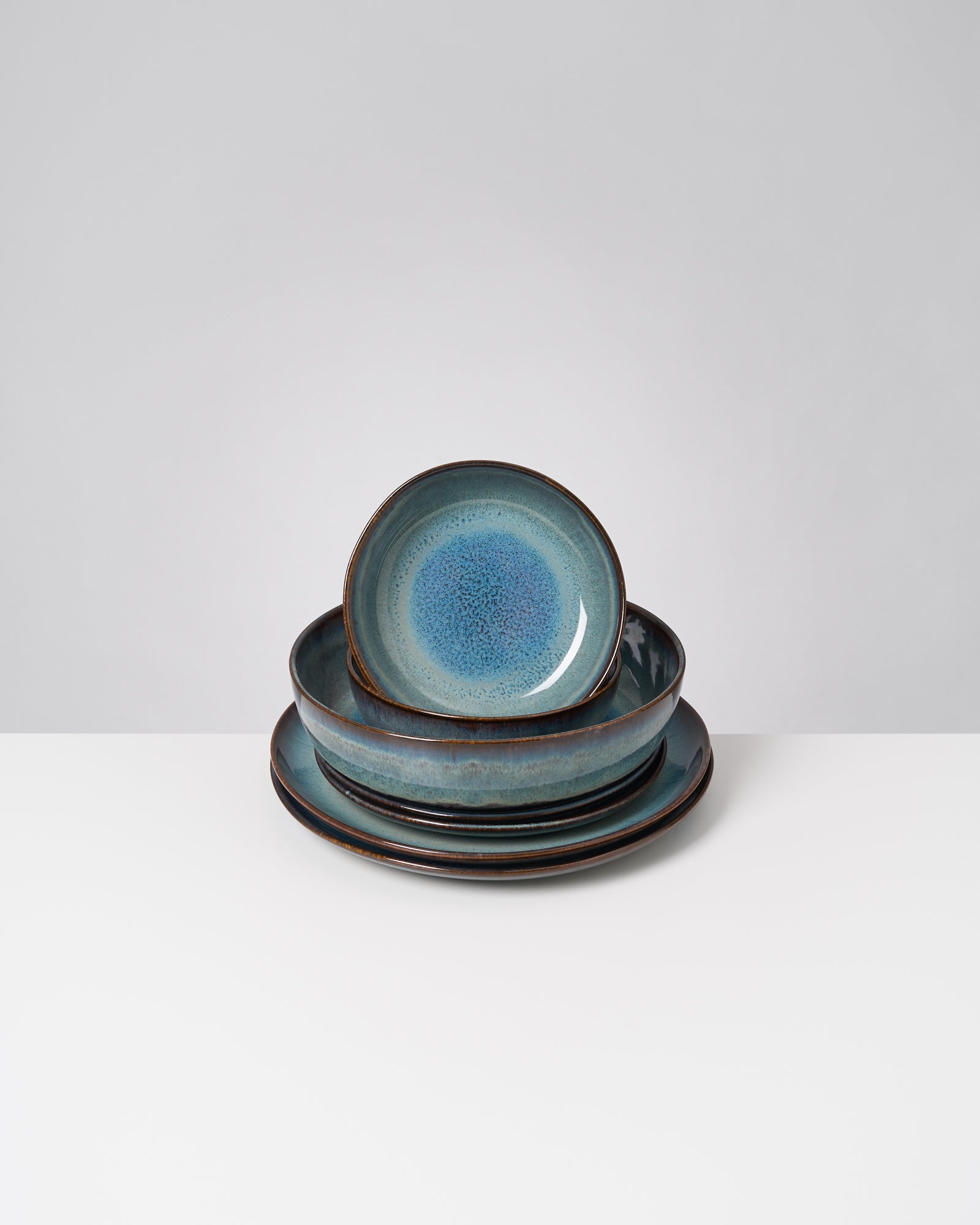 Madeira Geschirr-Set modern grünblau 7-teilig