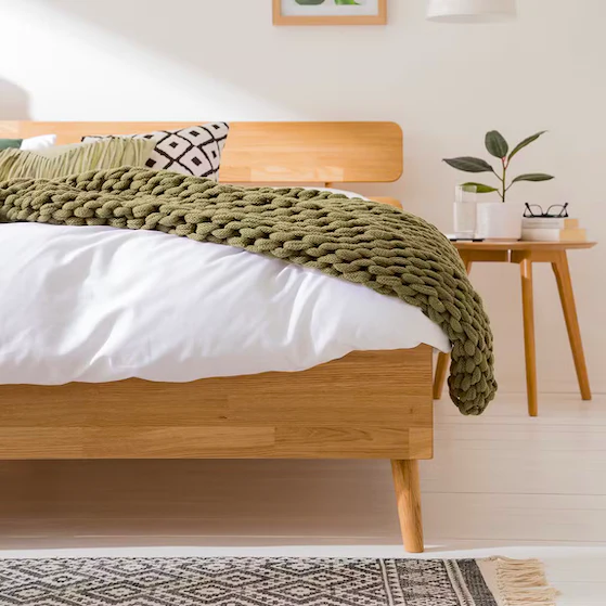 Cama de madera maciza de roble Escandi 2, 140 x 200 cm. / 160 x 200 cm. / 180 x 200 cm. | NordicStory