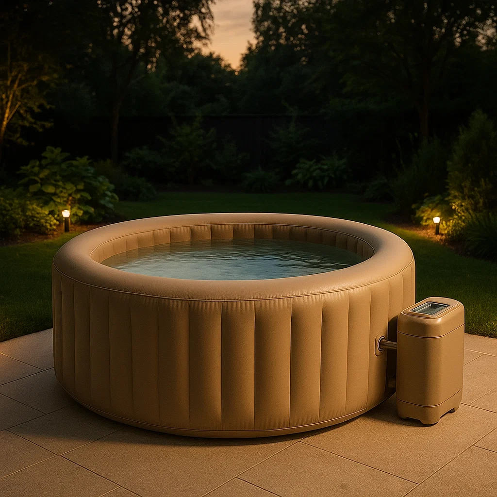 Spas hinchables 180x180x71 cm 4 personas redondo color beige HFsDJAa341Zg