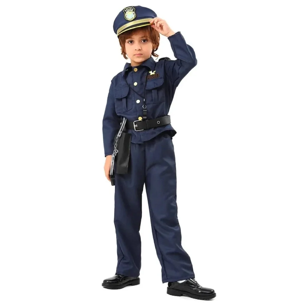 Halloween Costumes Kids Police Uniform Role Play Outfit