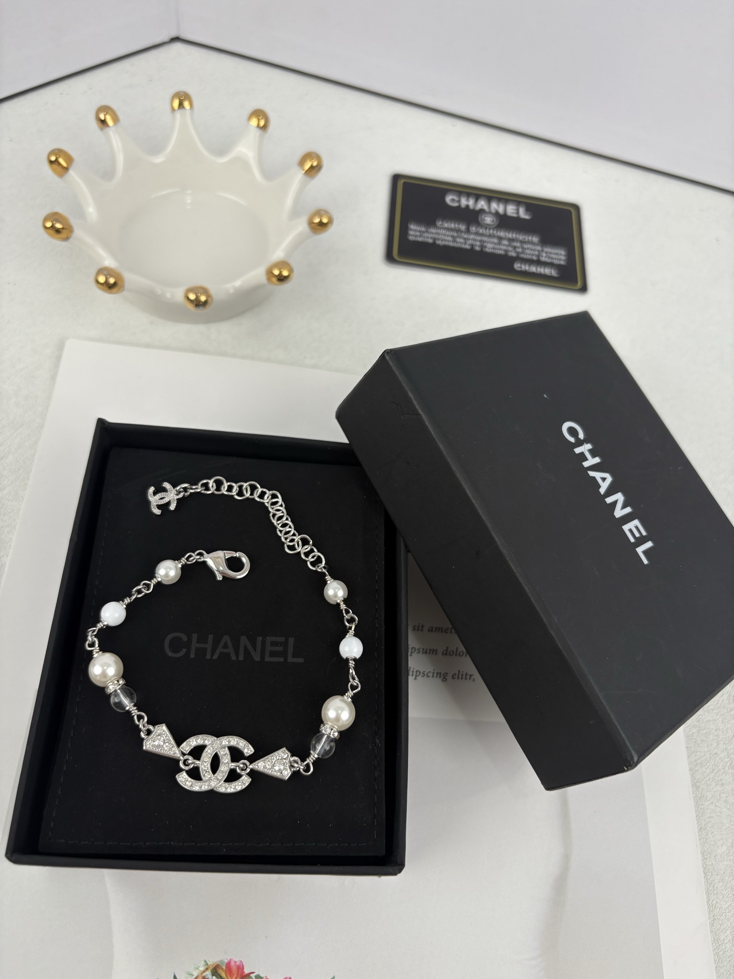 Chanel Diamond Paved Triangle Bracelet - Original Replica Club