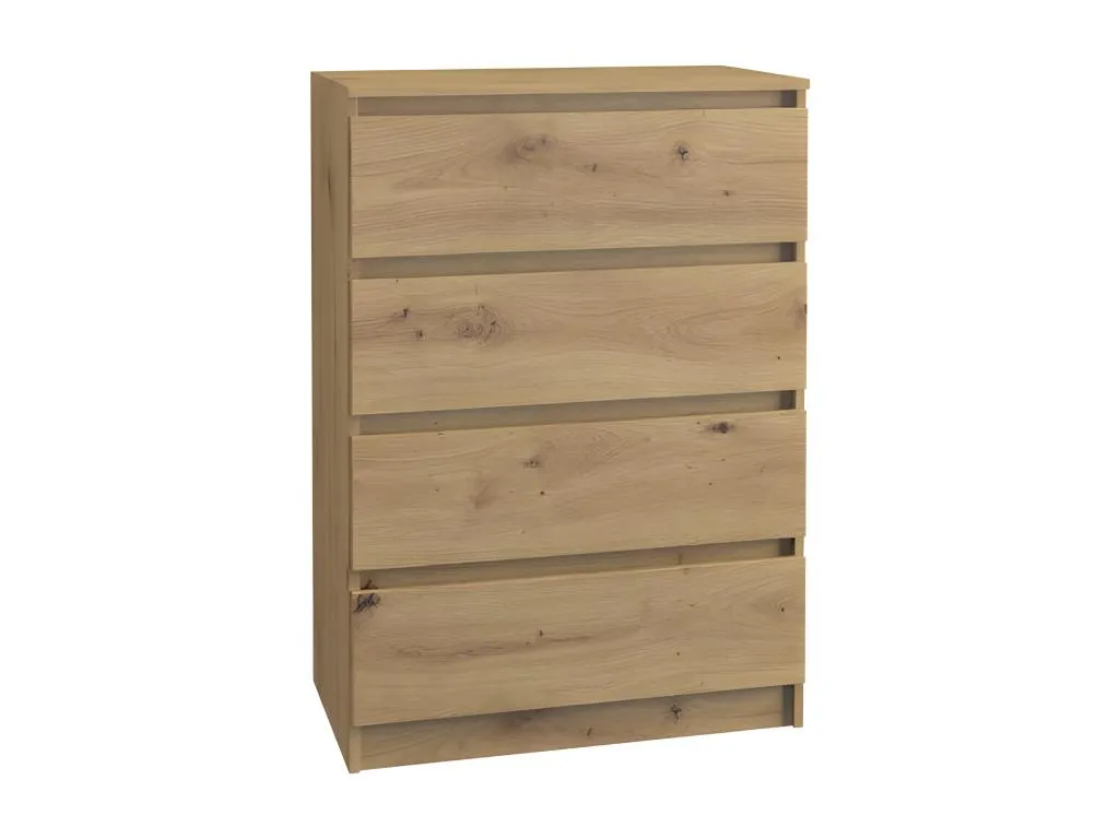 Cómoda Nidovia moderna 4 cajones 97x70x40 imitación madera estilo escandinavo nic201475