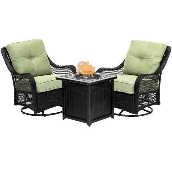 💥Clearance Sale🔥5-Piece Steel Patio Fire Pit Conversation Set with Navy Blue Cushions, Swivel Gliders and Square Fire Pit Table