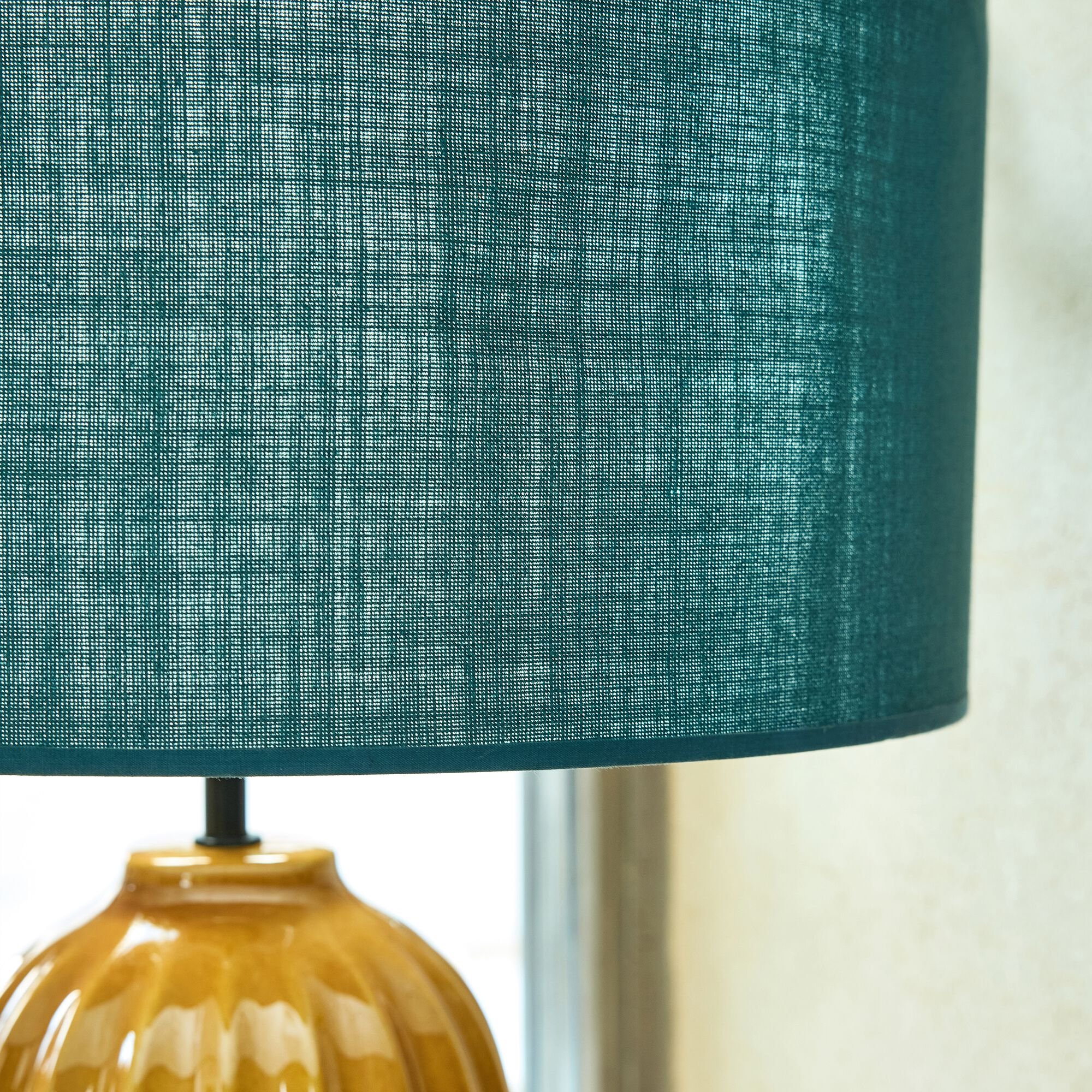 MISTRAL - Abat-jour cylindrique en coton D40cm - bleu figuerolles