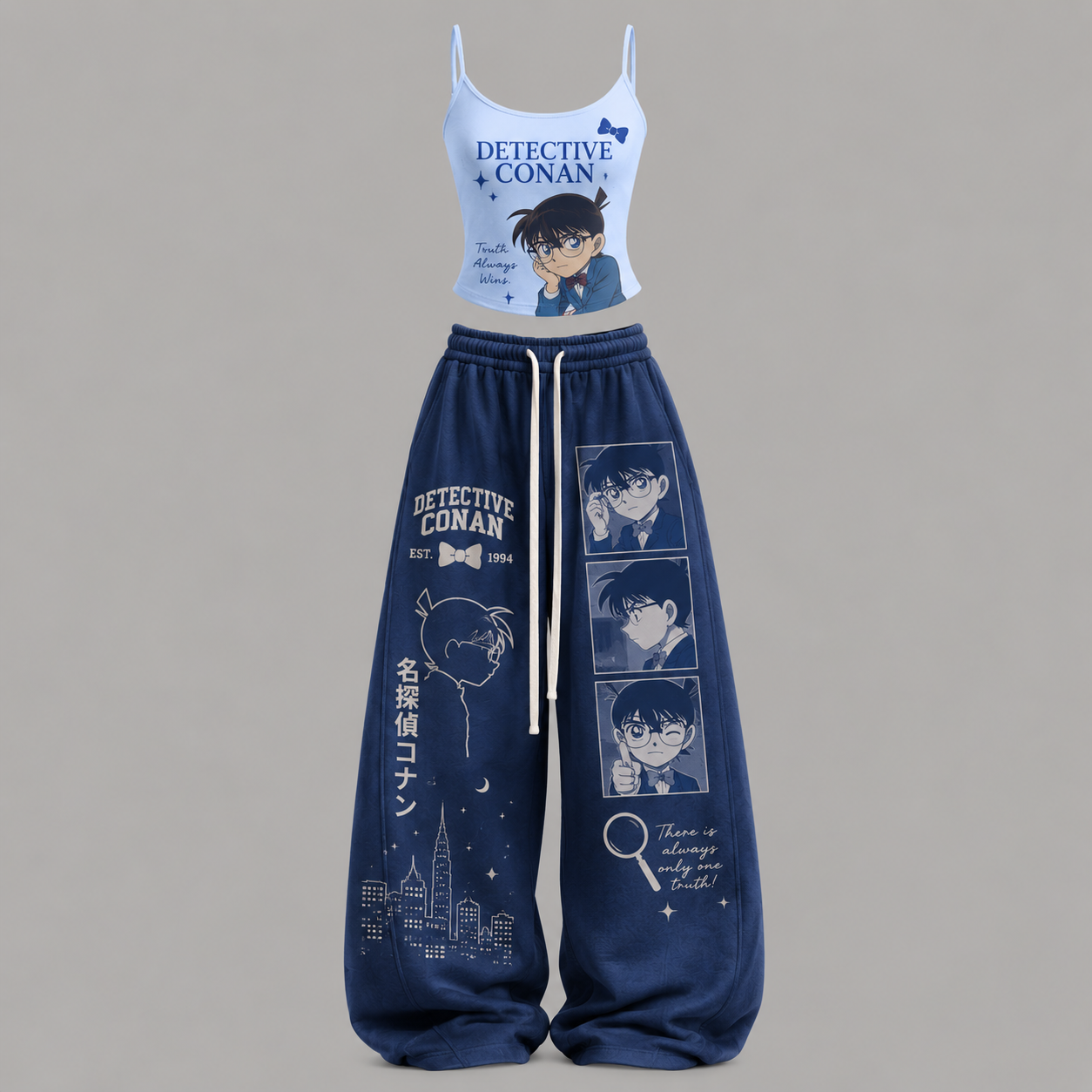 Detective Conan Top & Elasticated Trousers Two-Piece Set
