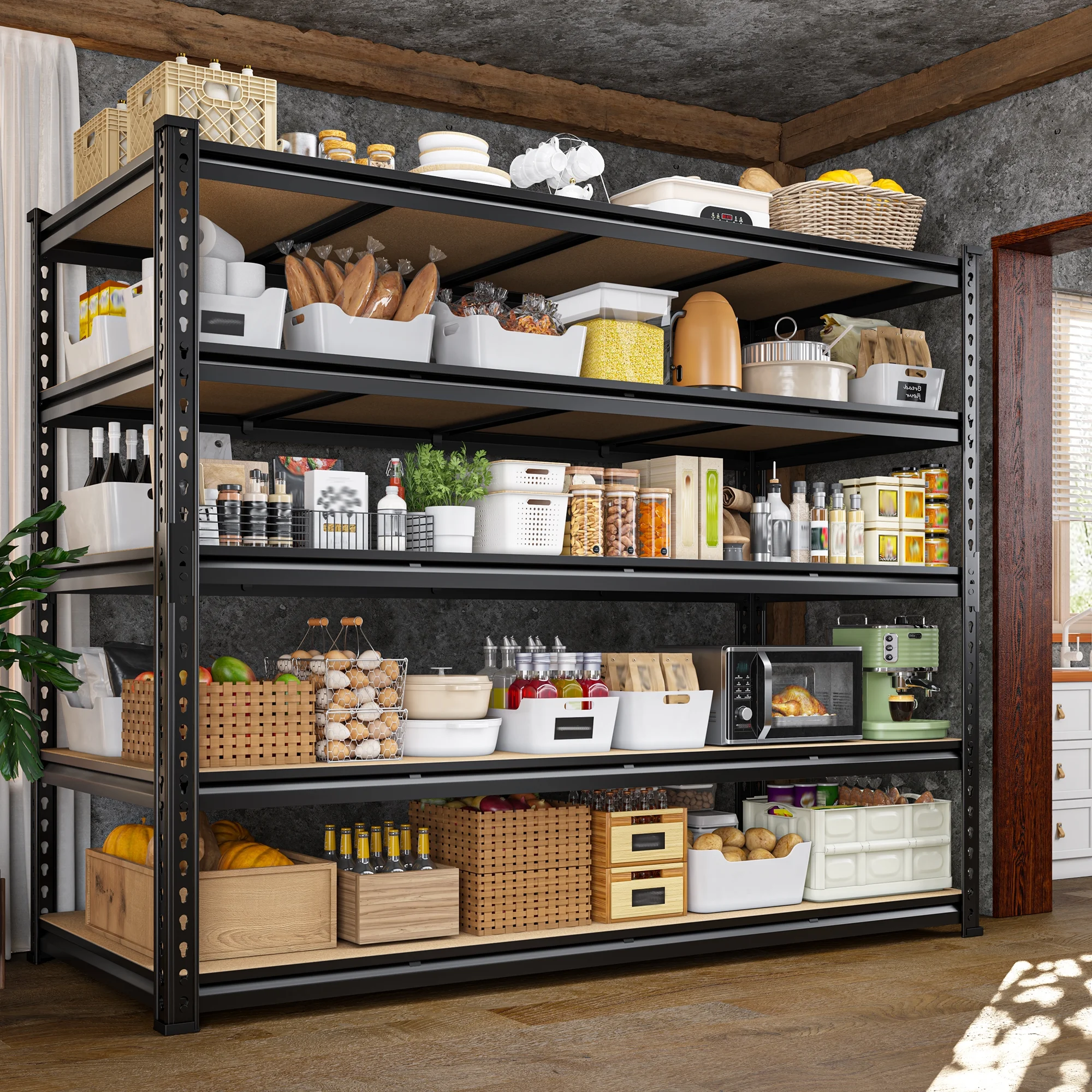 REIBII 60" W Garage Shelving 3000LBS Heavy Duty Storage Shelves Adjustable 5 Tier Metal Storage Rack,60" W x 24" D x 72" H - Image 20