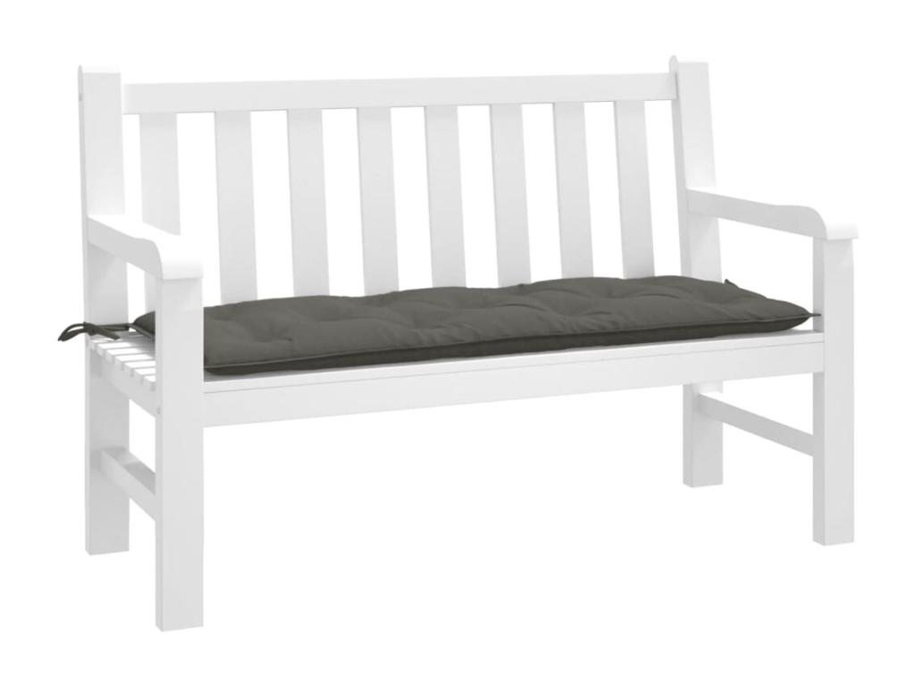 Cojín para banco de jardín tela gris oscuro melange 120x50x7 cm