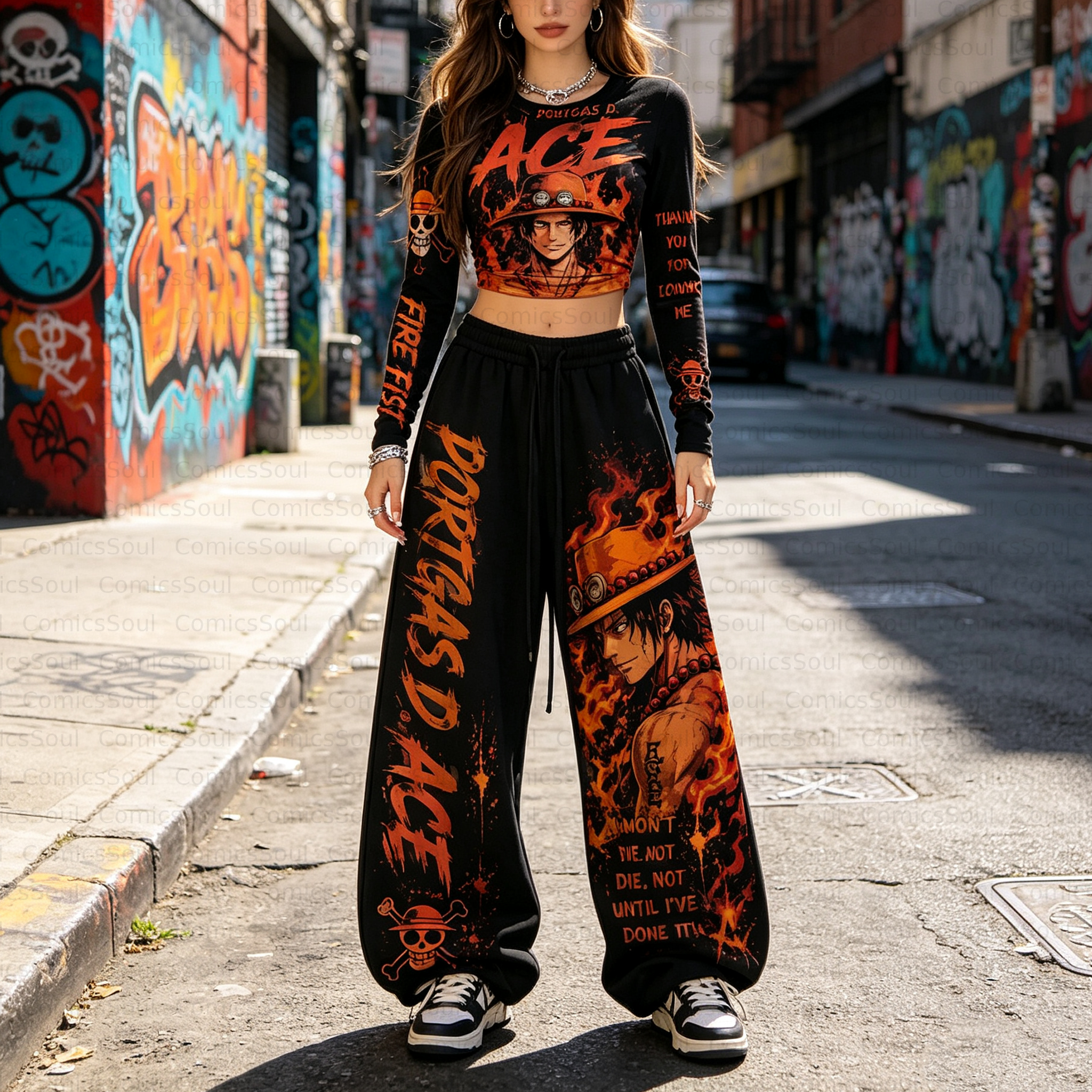 One Piece Long-Sleeve Top And Elastic Pants Set 3051047 TeeThreads Sustain the Scene with Custom Apparel