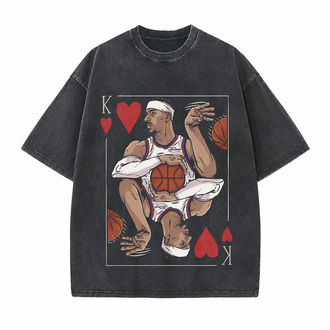 Basketball King Vintage Printed Unisex Washed T-Shirt