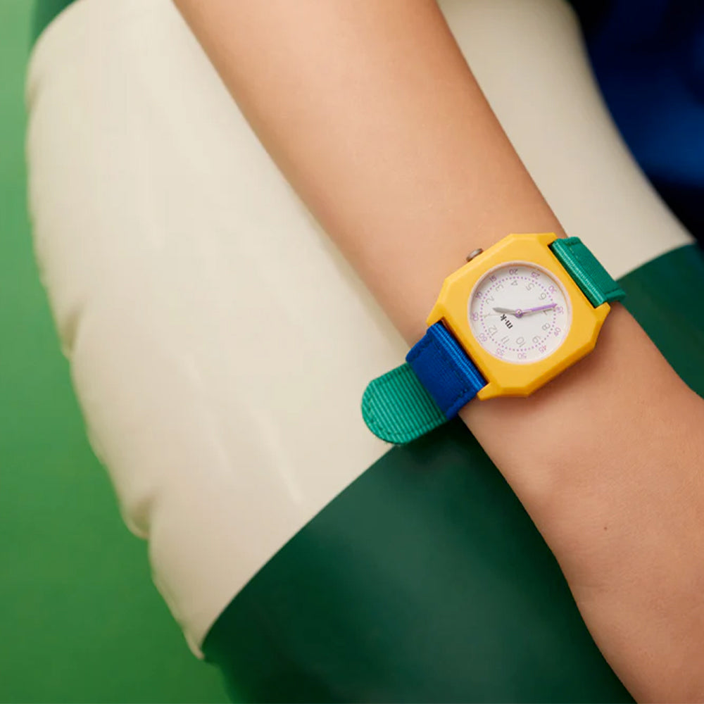 Mini Kyomo - Montre Banana Haven - Bleu, Vert & Jaune