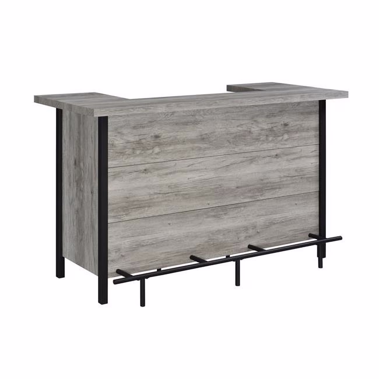 71 Inch Rectangular Home Bar Serving Unit Storage Shelves 2 Tiers Brown - Image 3