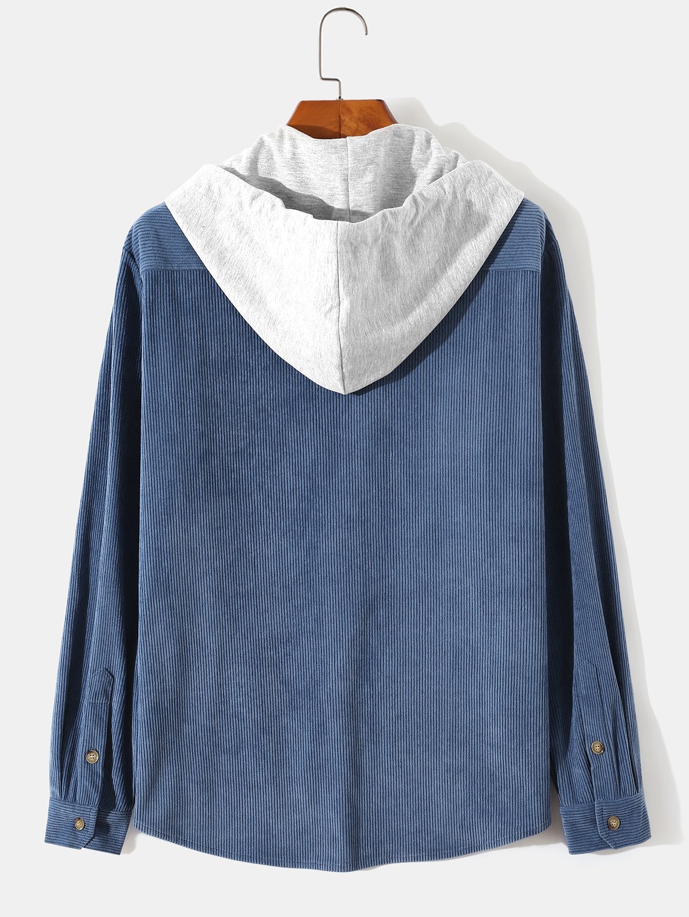 Long Sleeve Hooded Corduroy Overshirt