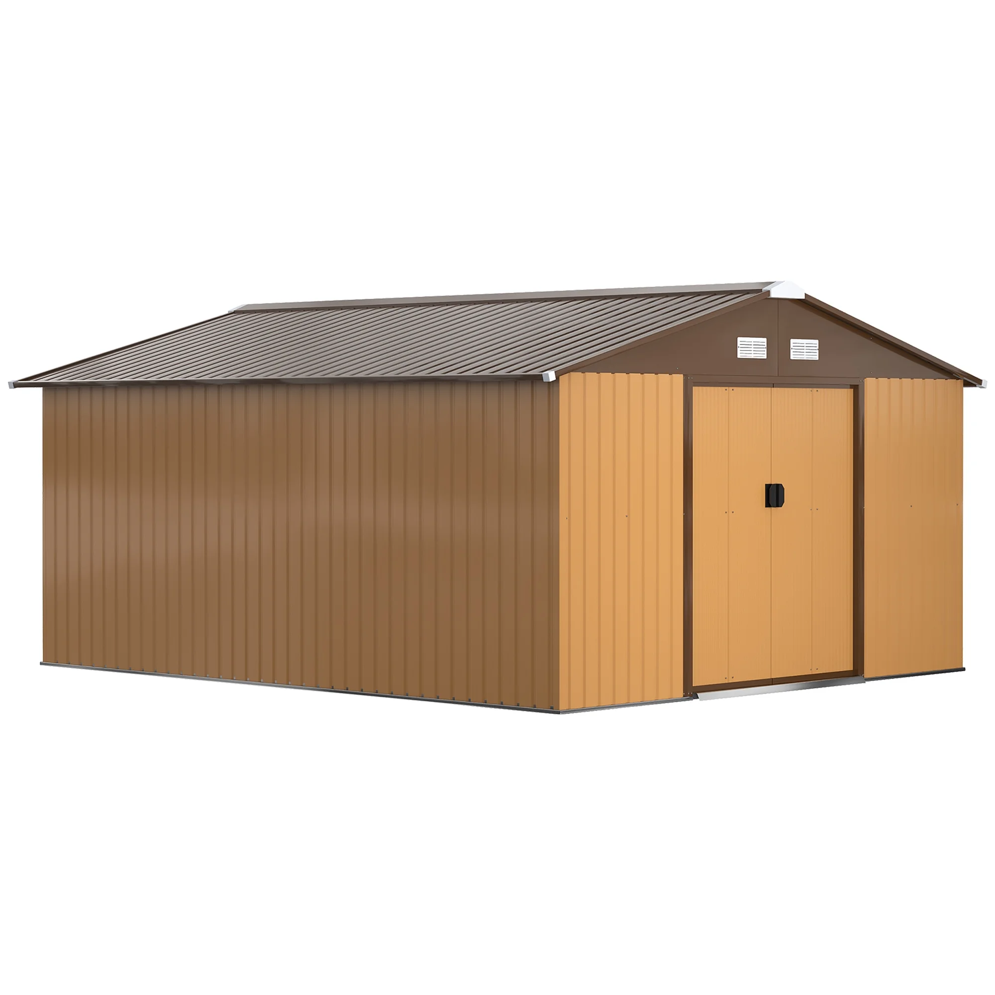 Outsunny 7' x 4' Metal Storage Shed Organizer, Garden Tool House with 4 Vents and 2 Sliding Doors for Backyard, Patio, Garage, Lawn, Dark Gray - Image 27