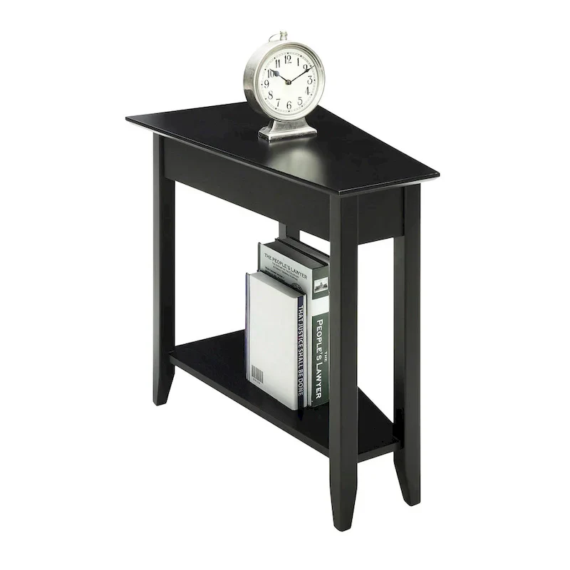 American Heritage Wedge End Table with Shelf by Convenience Concepts