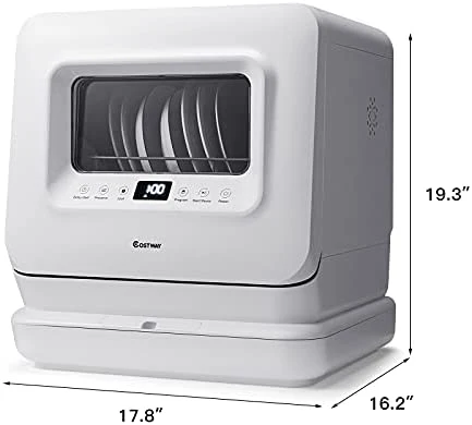 Portable Countertop Dishwasher with 7.5L Water Tank