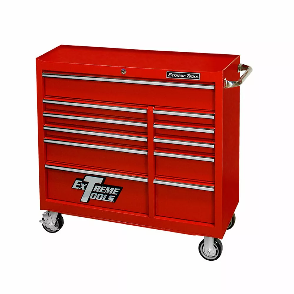 Extreme Tools 41" Deluxe Textured Roller Cabinet - Red