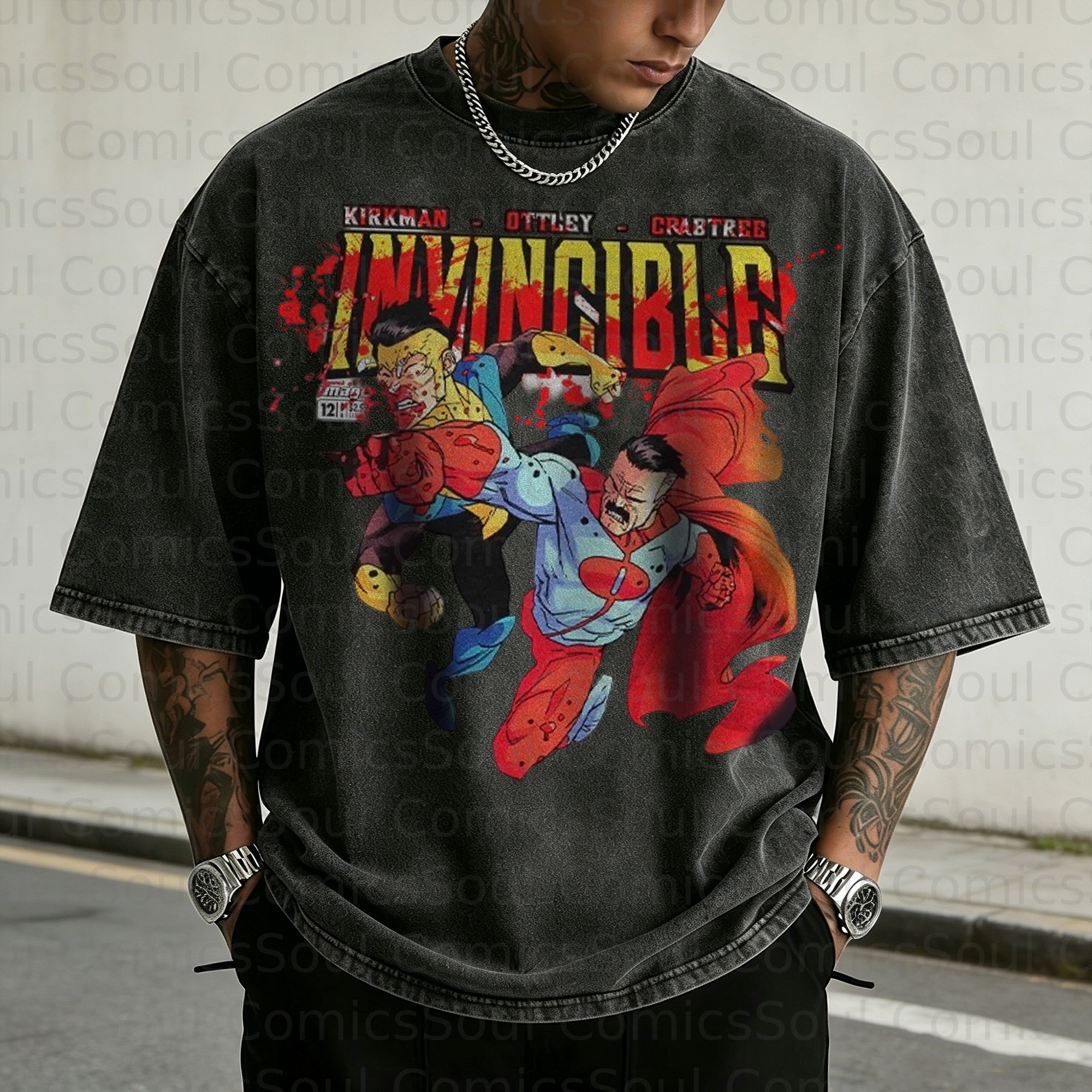 Unisex Anime Inspired Vintage Washed T-Shirt