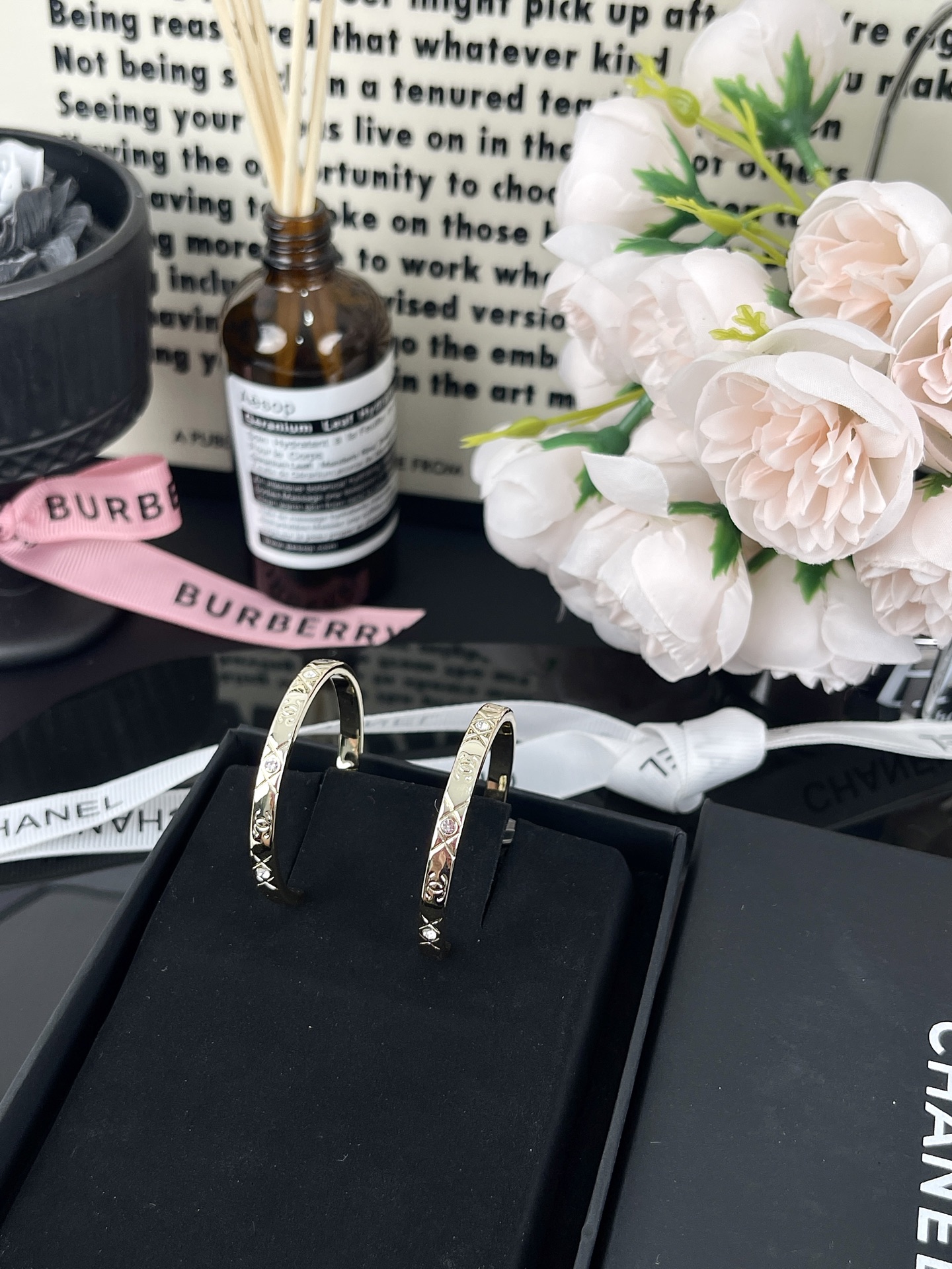Chanel Light Gold Large Hoop CC Earrings - Original Replica Club