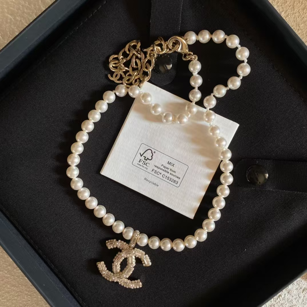 Chanel Big Double C Pendant Pearl Necklace - Original Replica Club