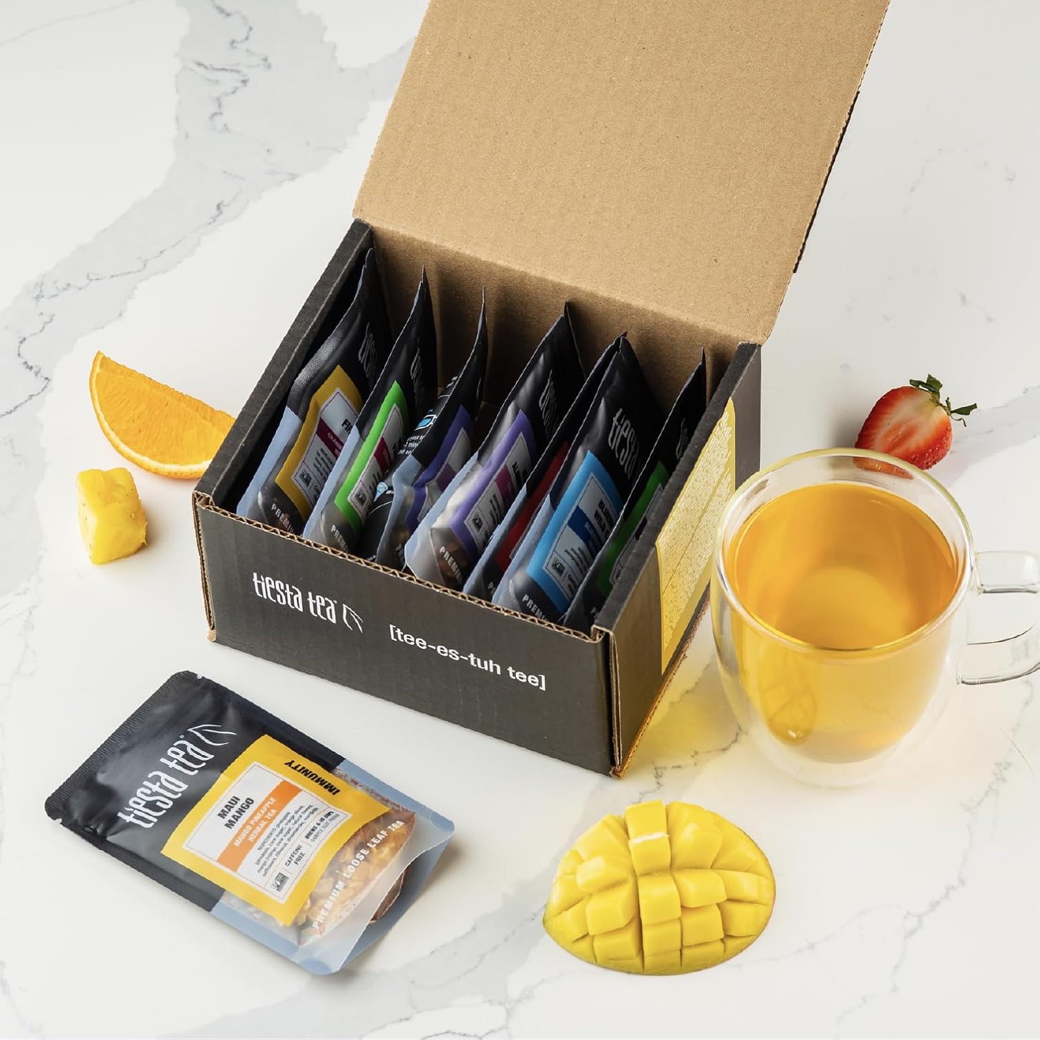 Tiesta Tea - Top 8 Favorites Sampler Set, Loose Leaf, Up to 80 Cups, High to No Caffeine, Hot & Iced, Tea Variety Pack with Green, Herbal, & Black, 8 Sample Pouches