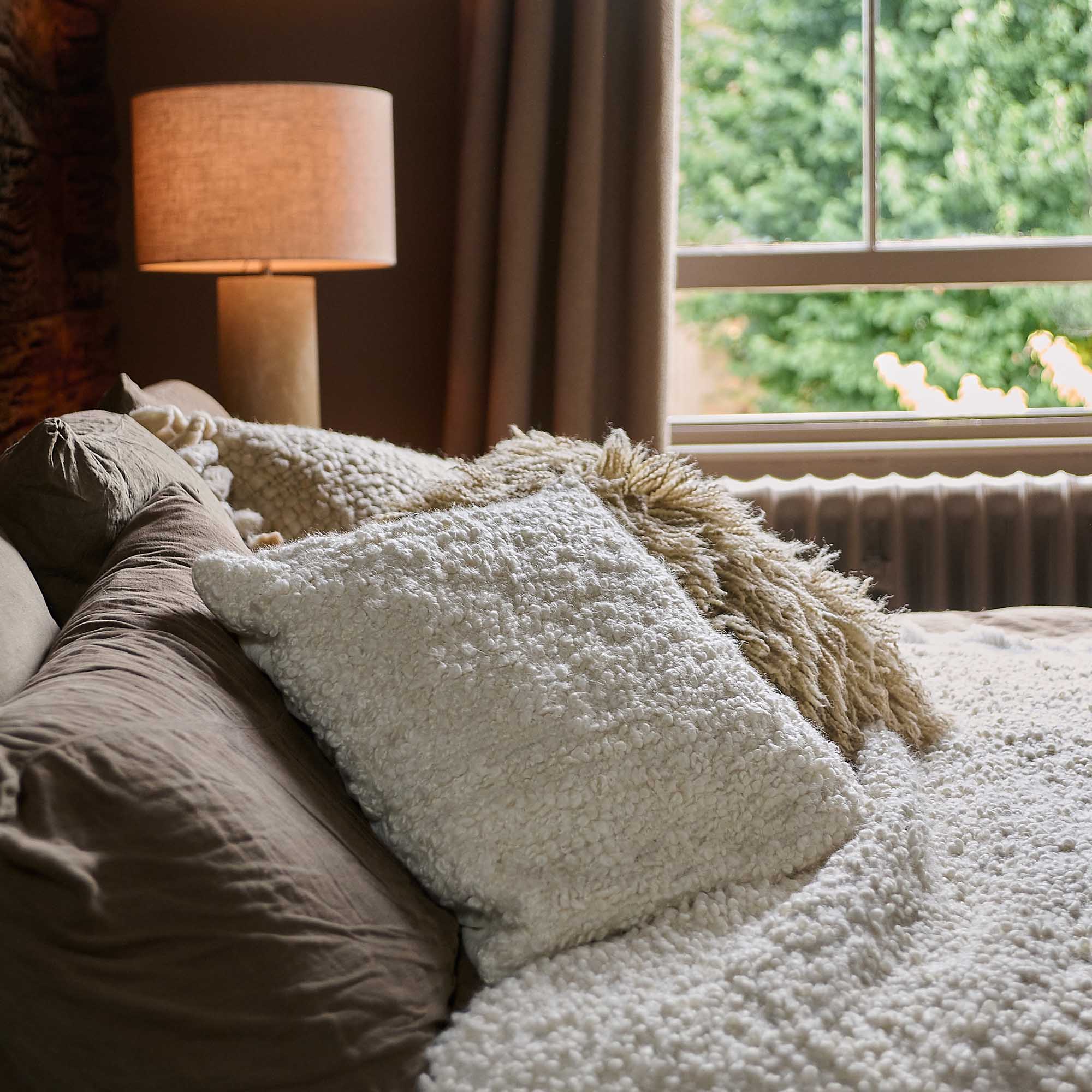 Maud Boucle Cushion, Cream
