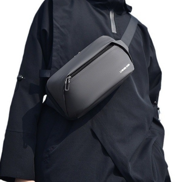 New men's chest bag, multifunctional waist bag, waterproof fabric chest bag, outdoor sports crossbody bag, stylish small bag