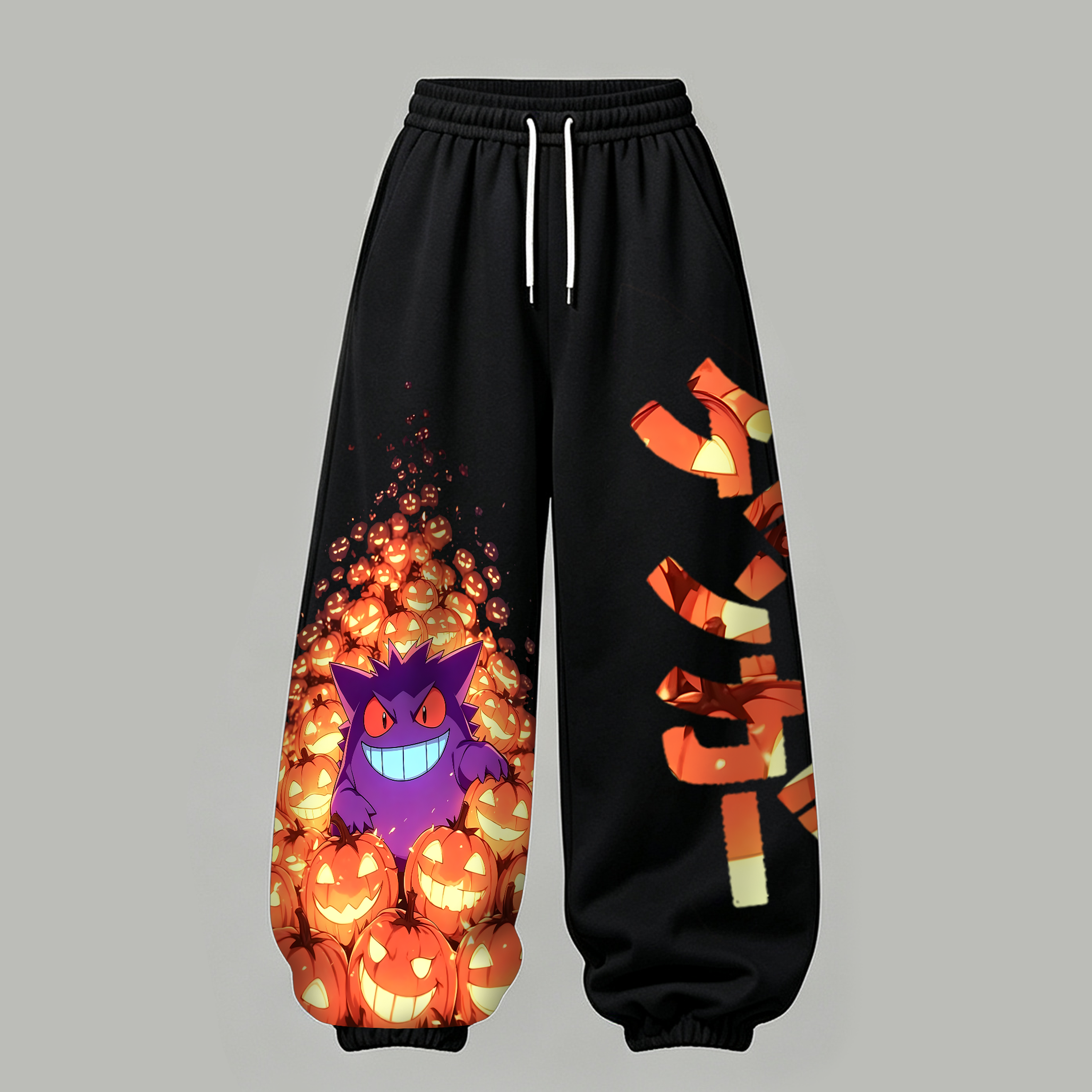 Pokémon Halloween Series Cropped Long Sleeve Hoodie & High Waist Jogger Pants Two Piece TeeThreads Sustain the Scene with Custom Apparel
