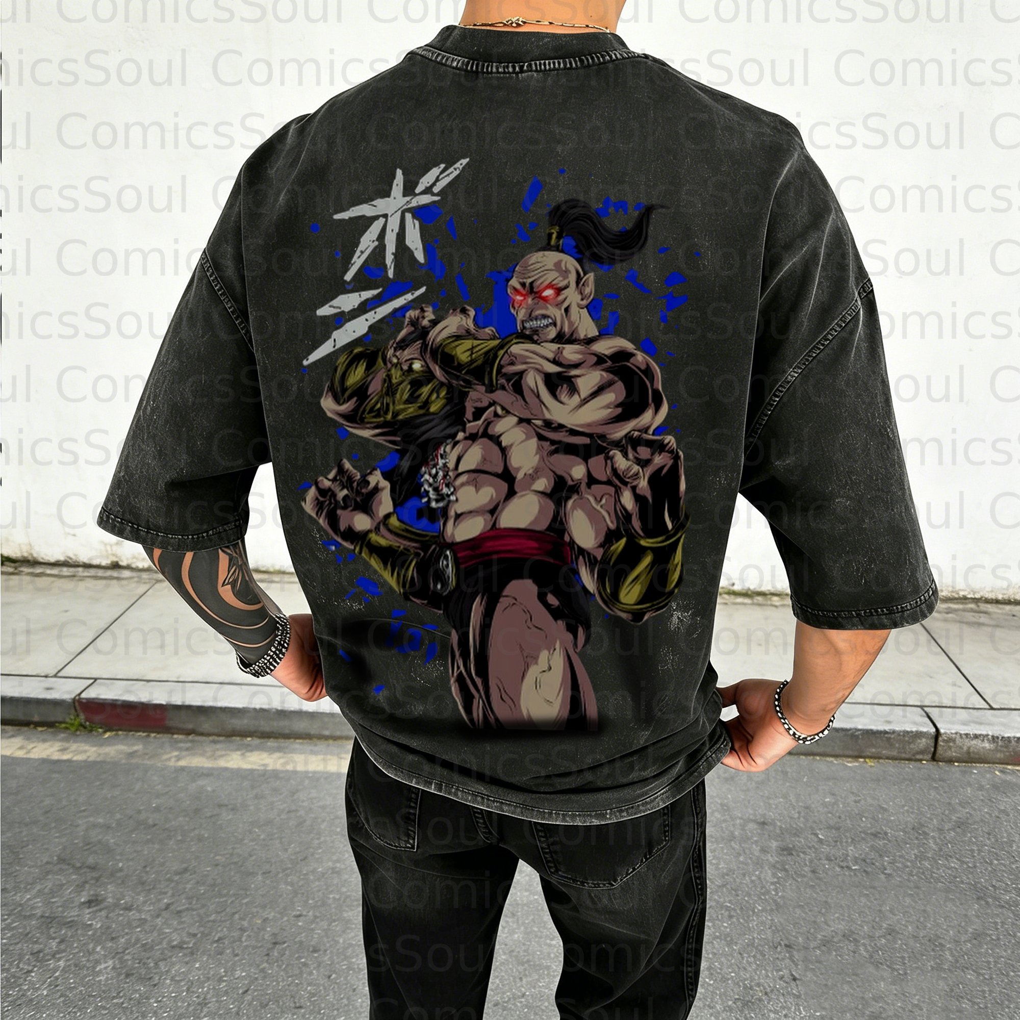 Unisex Anime Inspired Vintage Washed T-Shirt