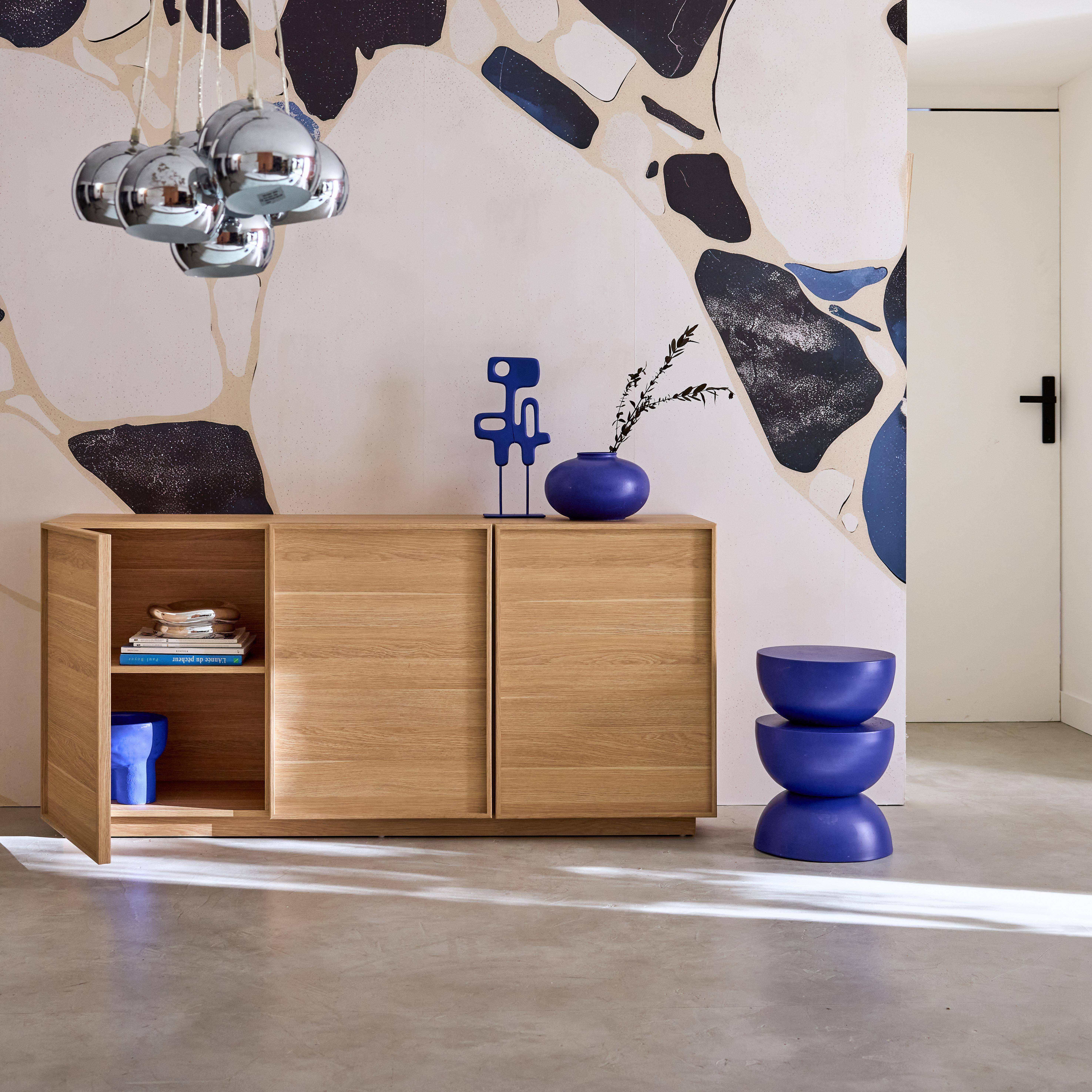 Kuba - Aparador efecto madera 3 puertas, 160cm