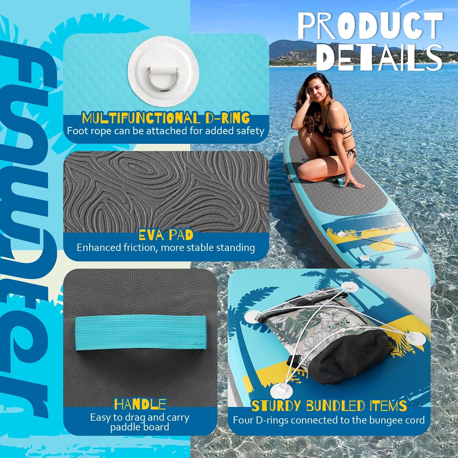 FunWater Inflatable Stand Up Paddle Board, 11 ft x 32 in x 6 in - SUP Paddle Accessories - Image 48 FunWater Inflatable Stand Up Paddle Board, 11 ft x 32 in x 6 in - SUP Paddle Accessories - Image 48